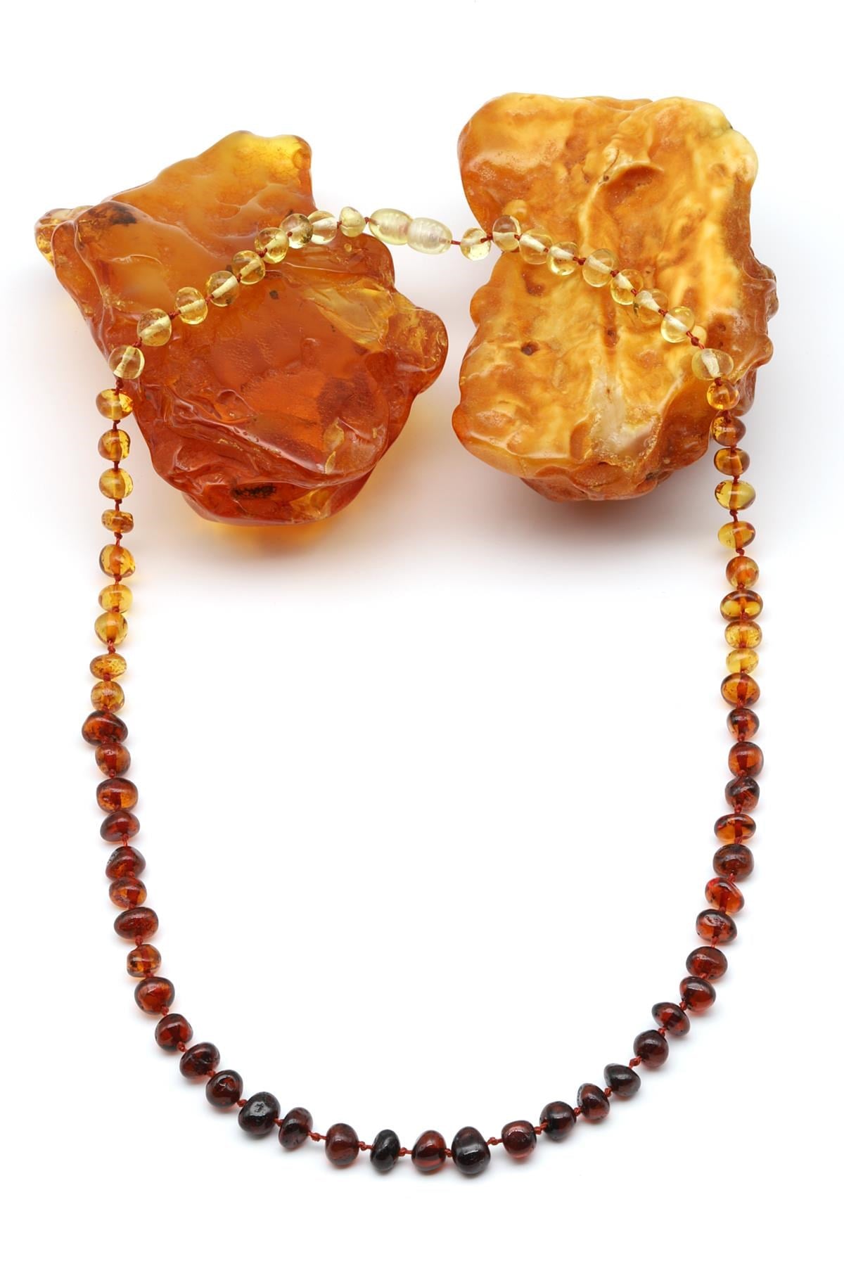 Damla Kehribar Kolye – 42 cm