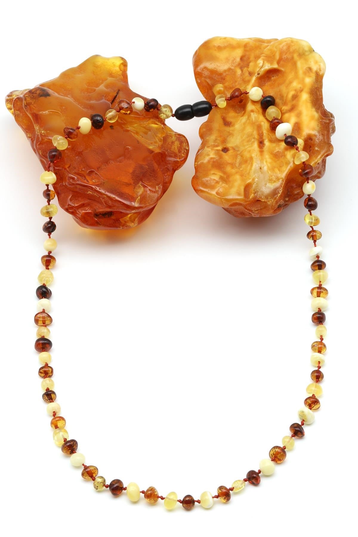 Damla Kehribar Kolye – 48 cm