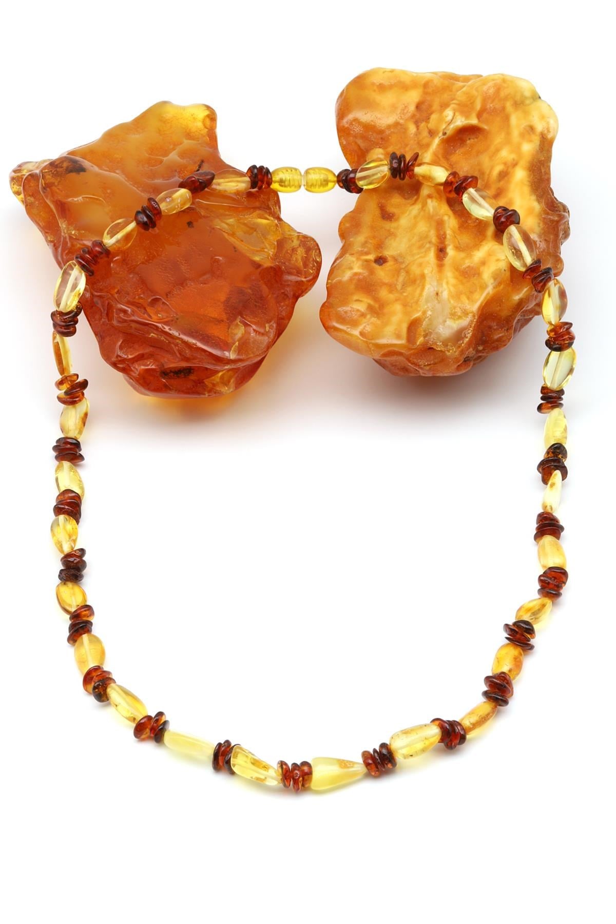 Damla Kehribar Kolye – 48 cm