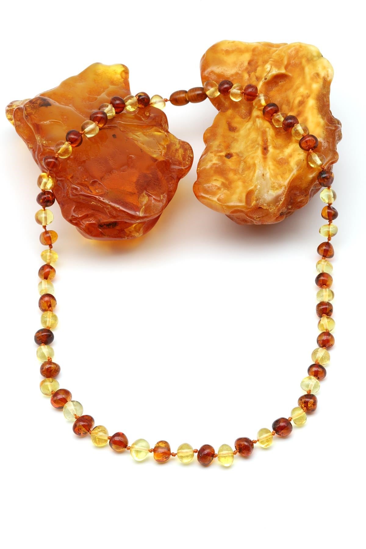 Damla Kehribar Kolye – 50 cm