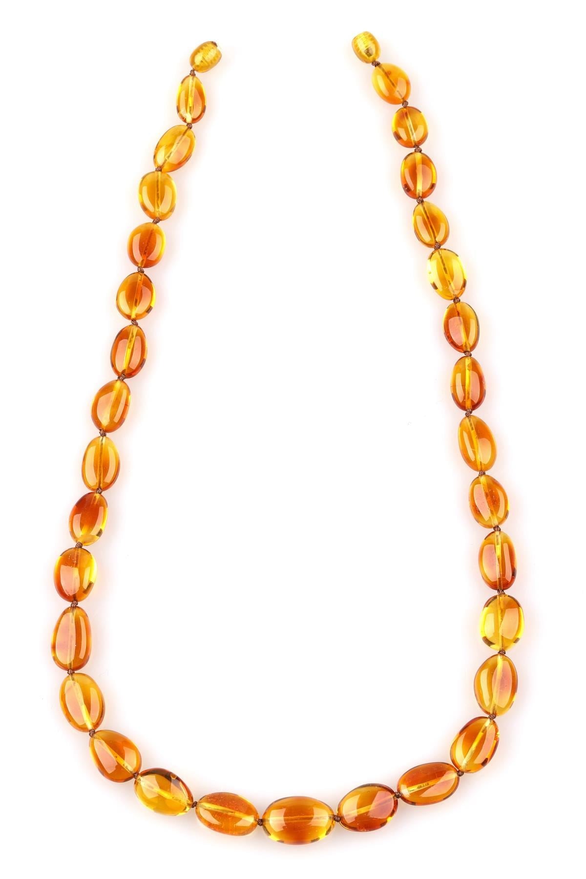 Damla Kehribar Kolye – 52 cm