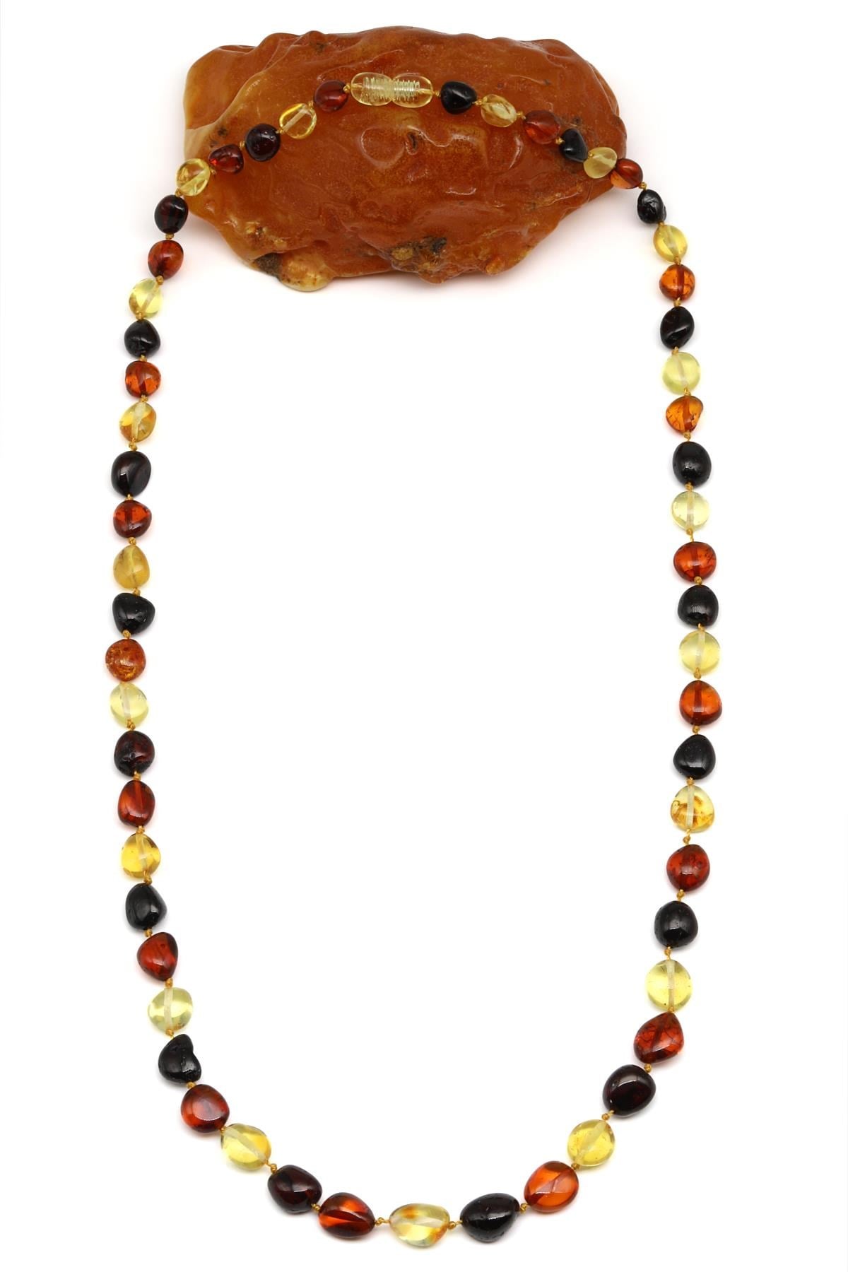 Damla Kehribar Kolye - 60 cm