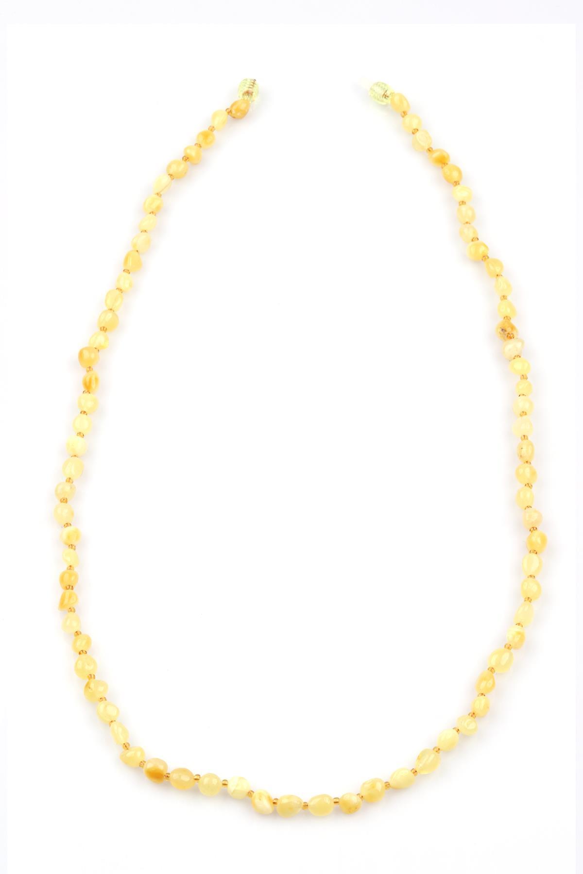 Damla Kehribar Kolye – 62 cm