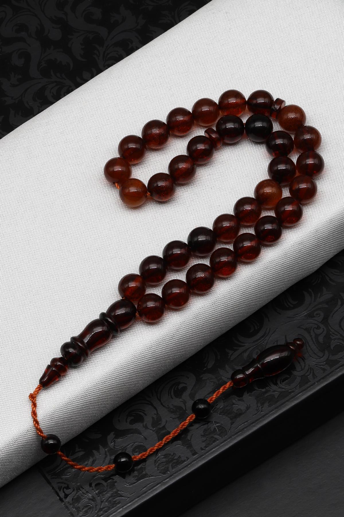 Damla Kehribar Küre Kesim Tesbih Litvanya Sertifikalı