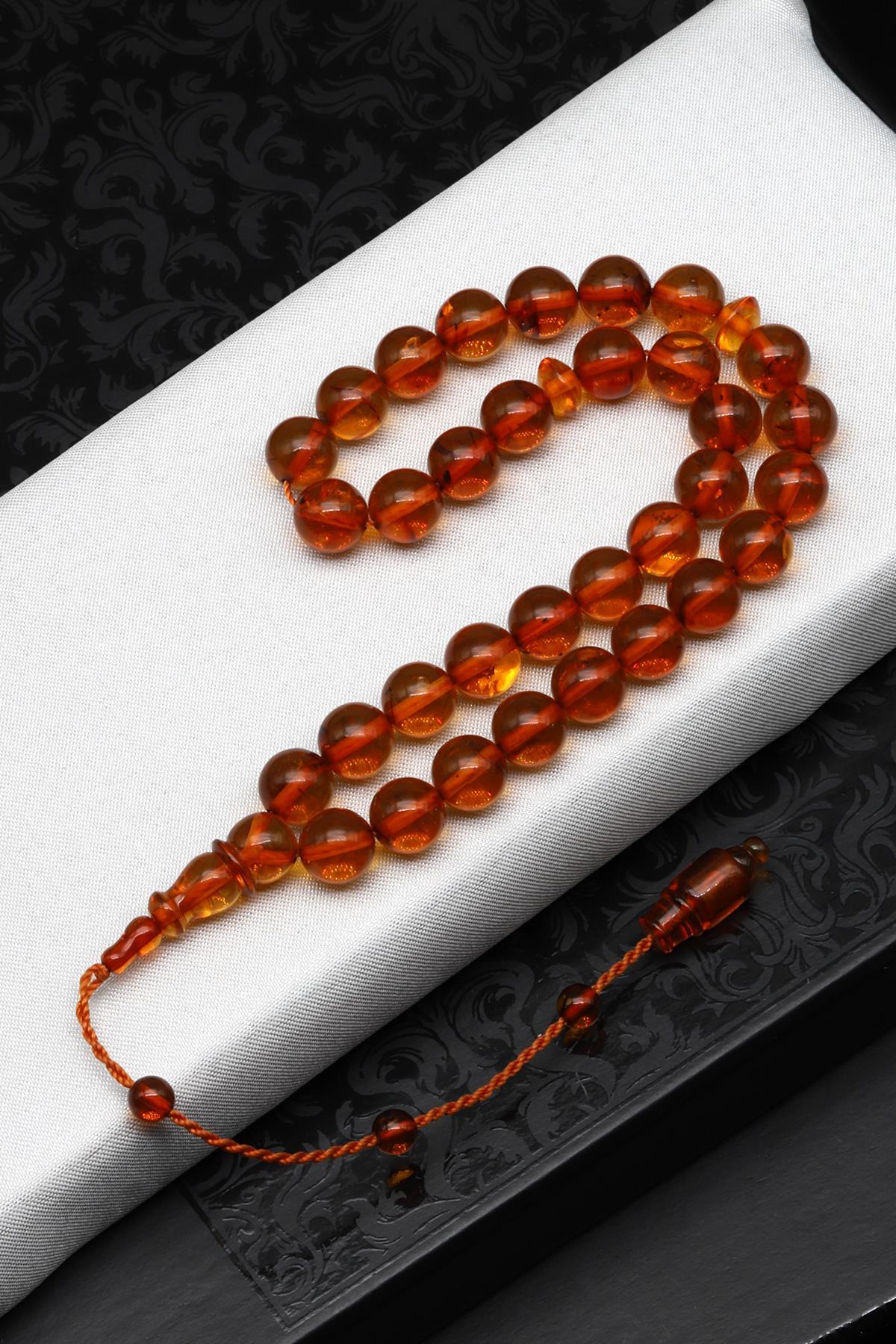 Damla Kehribar Küre Kesim Tesbih Litvanya Sertifikalı