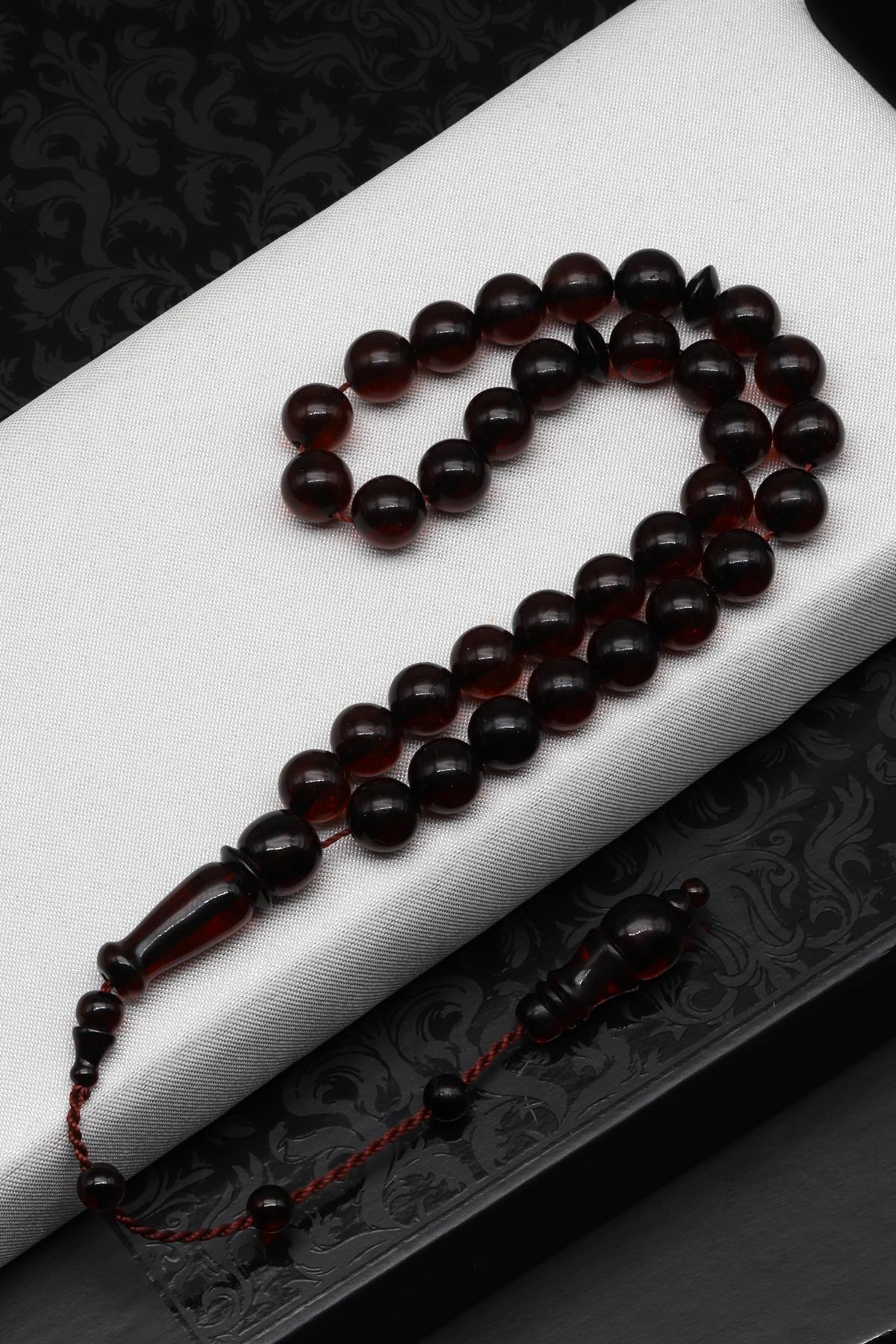 Damla Kehribar Küre Kesim Tesbih Litvanya Sertifikalı