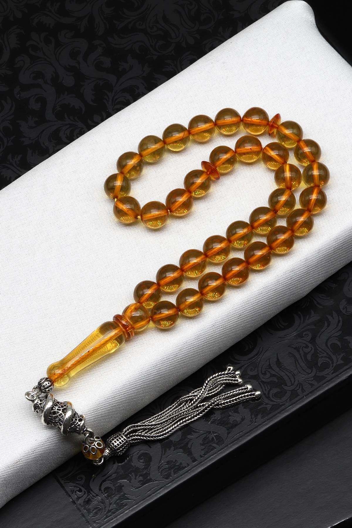 Damla Kehribar Küre Kesim Tesbih Litvanya Sertifikalı