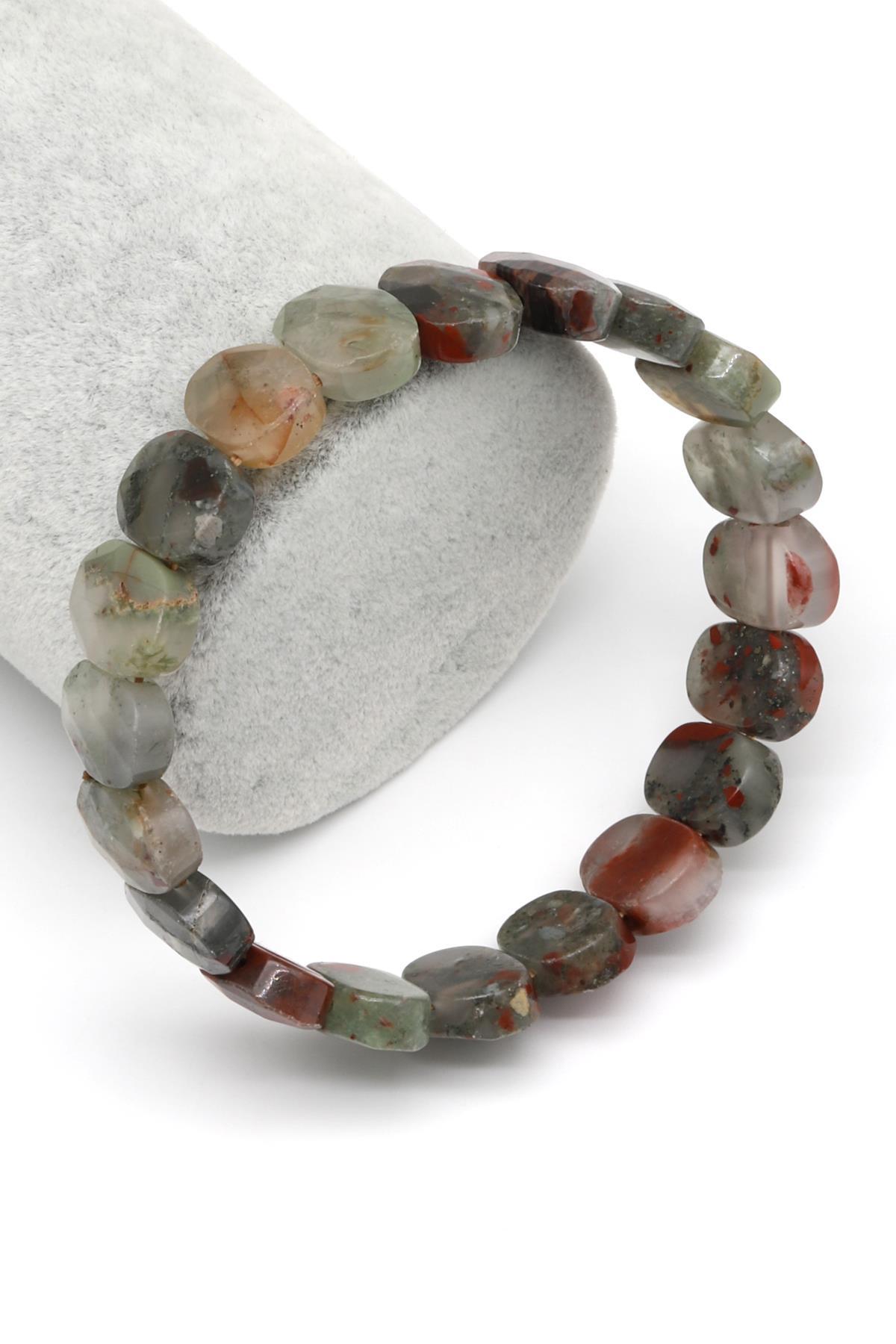 Dragon Blood Jasper Doğal Taş Bileklik 10 x 14 mm Özel Kesim