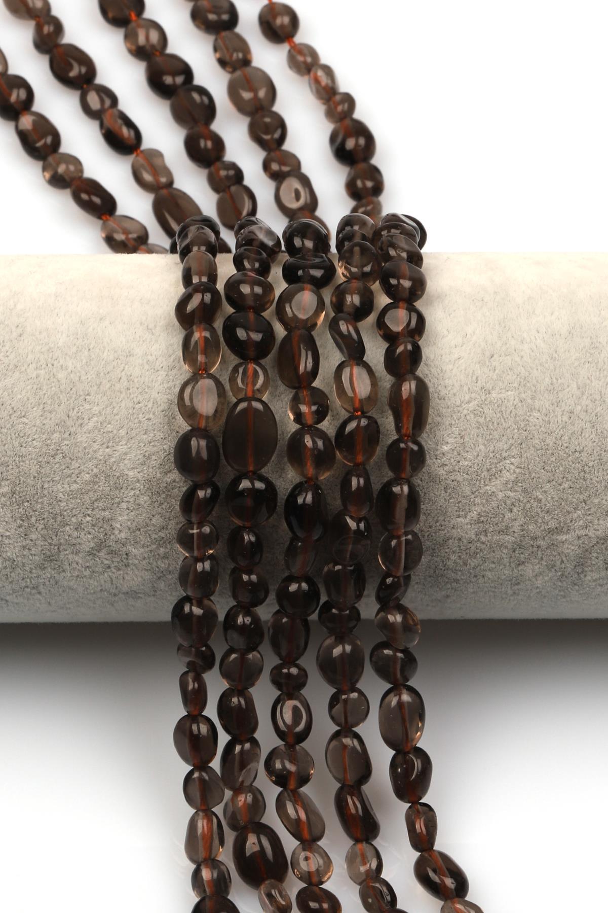 Dumanlı Kuvars Doğal Taş Dizi 6 x 8 mm Mercimek Kesim