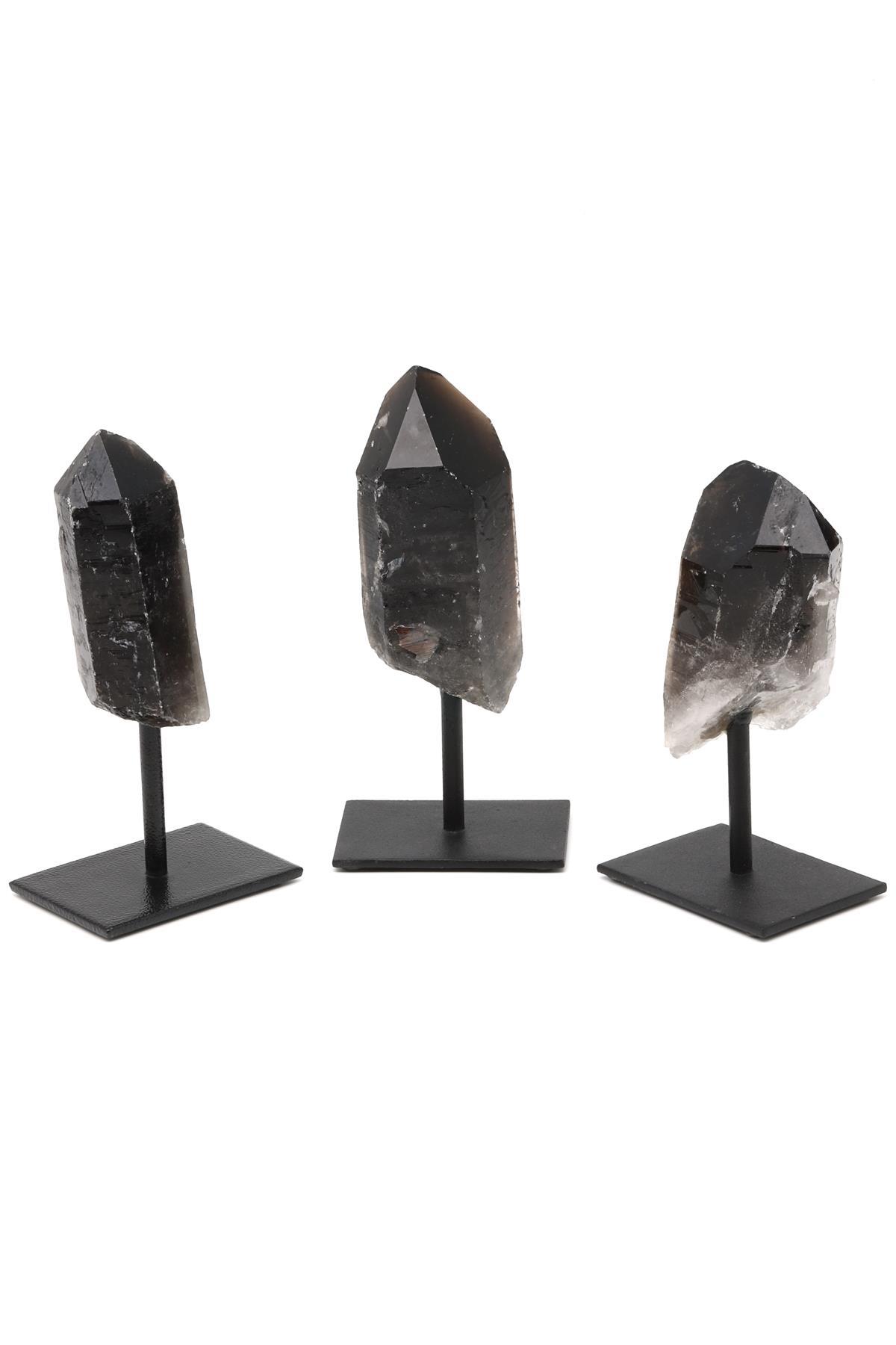 Dumanlı Kuvars Doğal Taş Standlı Ham Parça