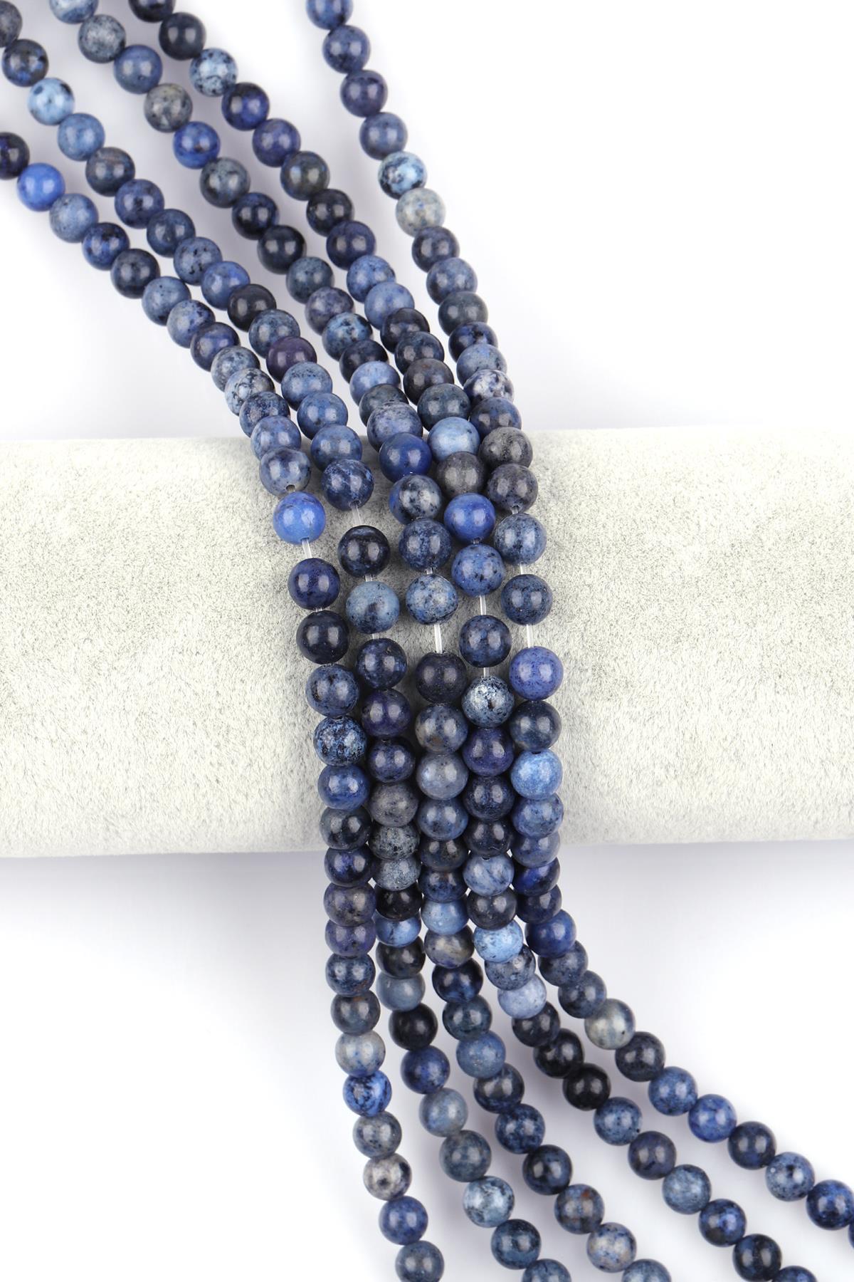 Dumortierit Doğal Taş Dizi 6 mm Küre Kesim 