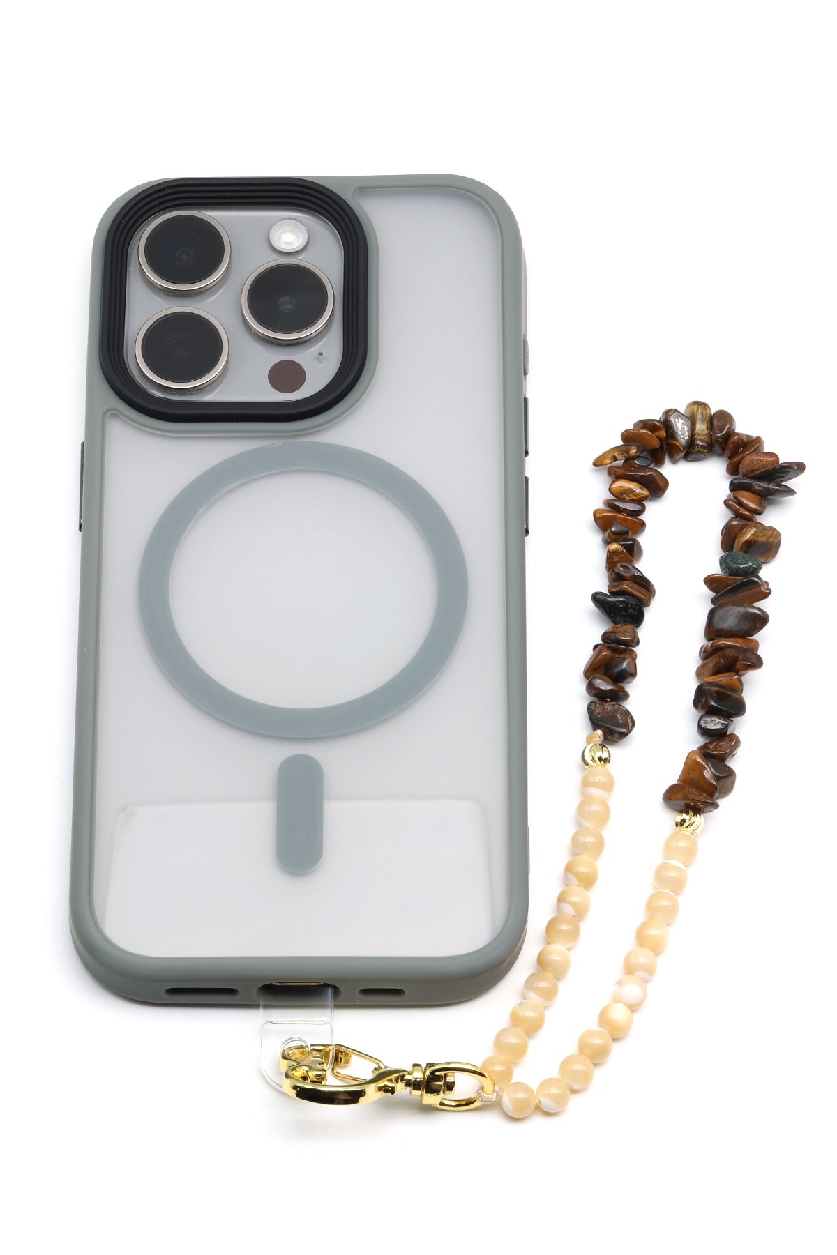 Esmer Sedef-Kaplan Gözü Doğal Taş Telefon Askısı - ANH-0130
