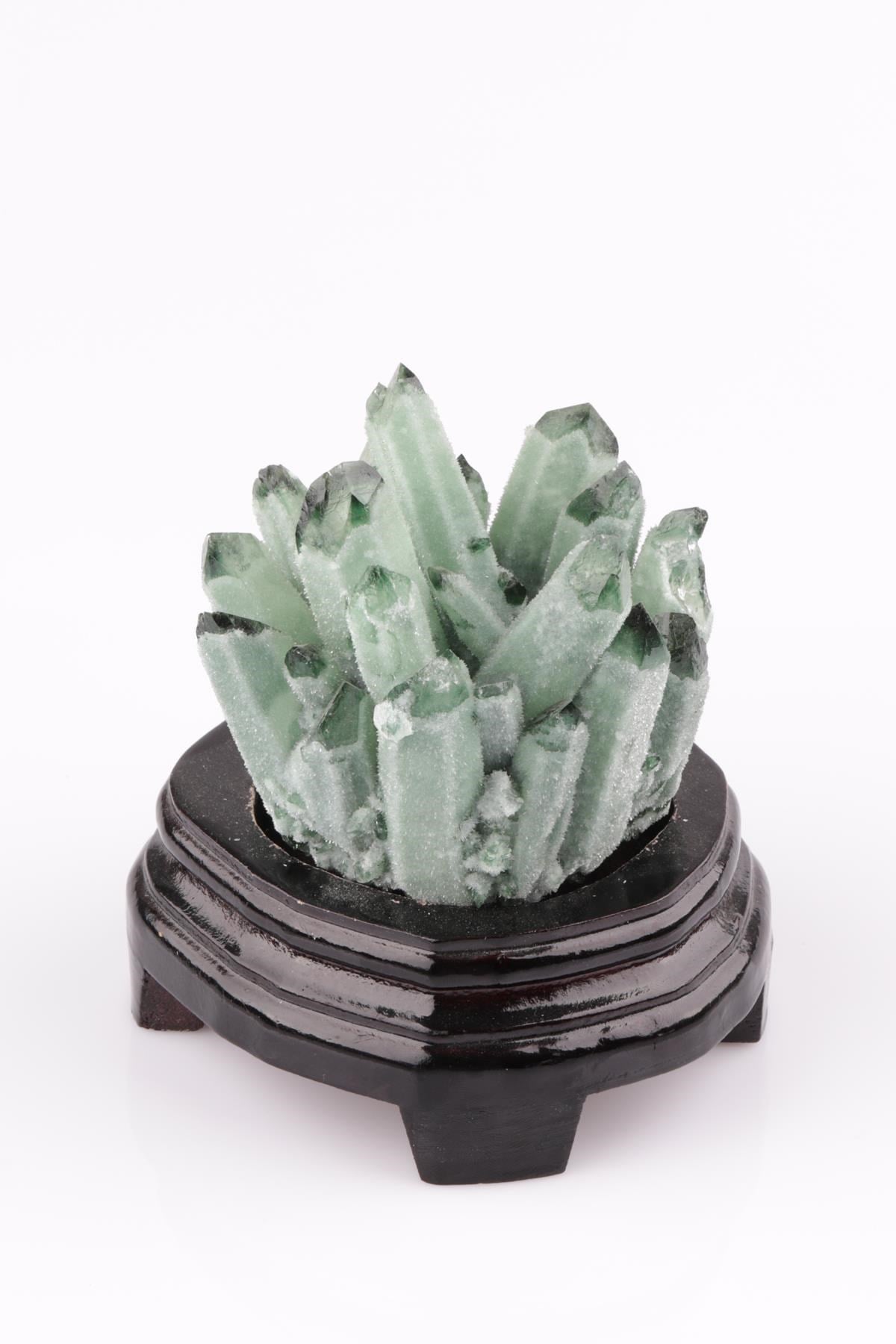 Fake Green Quartz Doğal Taş Standlı Parça
