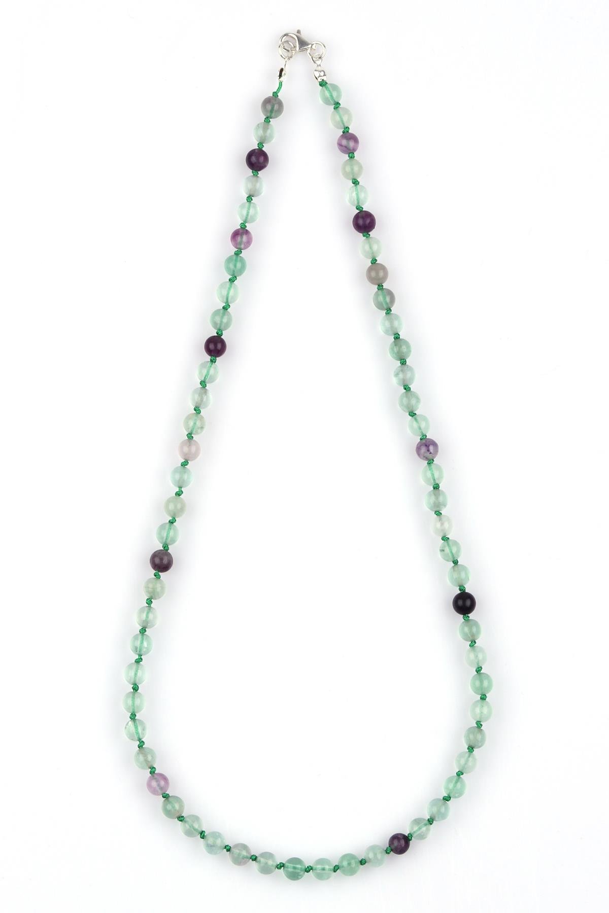 Florit Doğal Taş 6 mm Düğümlü Kolye