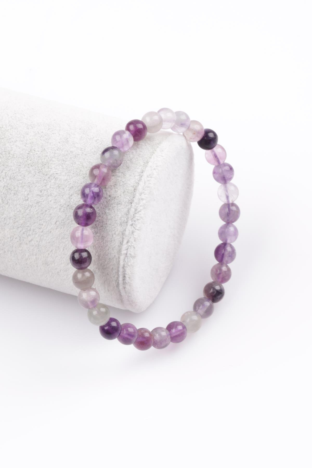 Florit Doğal Taş Bileklik 6 mm Küre Kesim