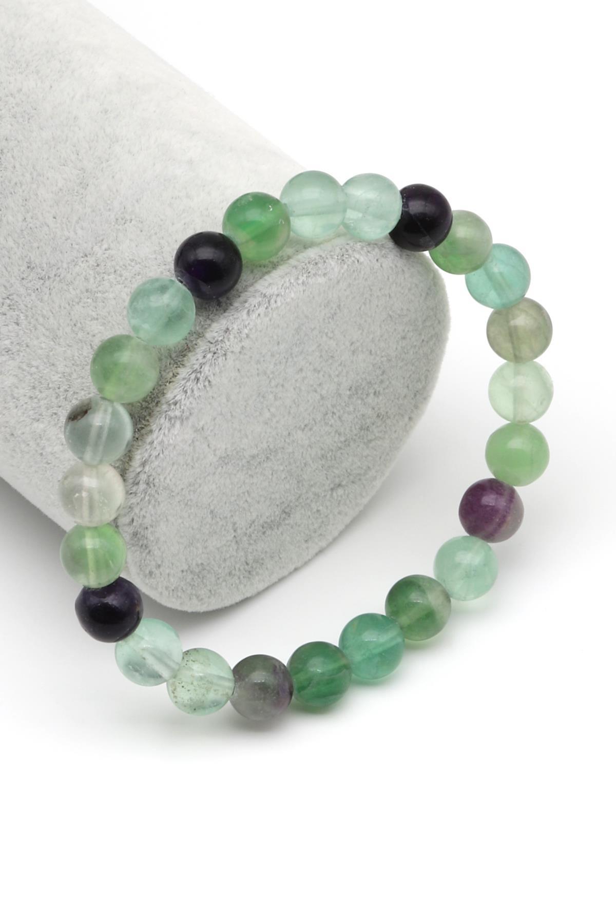 Florit Doğal Taş Bileklik 8 mm Küre Kesim