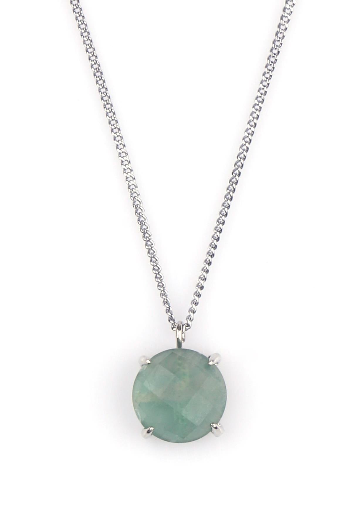 Florit Doğal Taş Gümüş Renkli Kolye