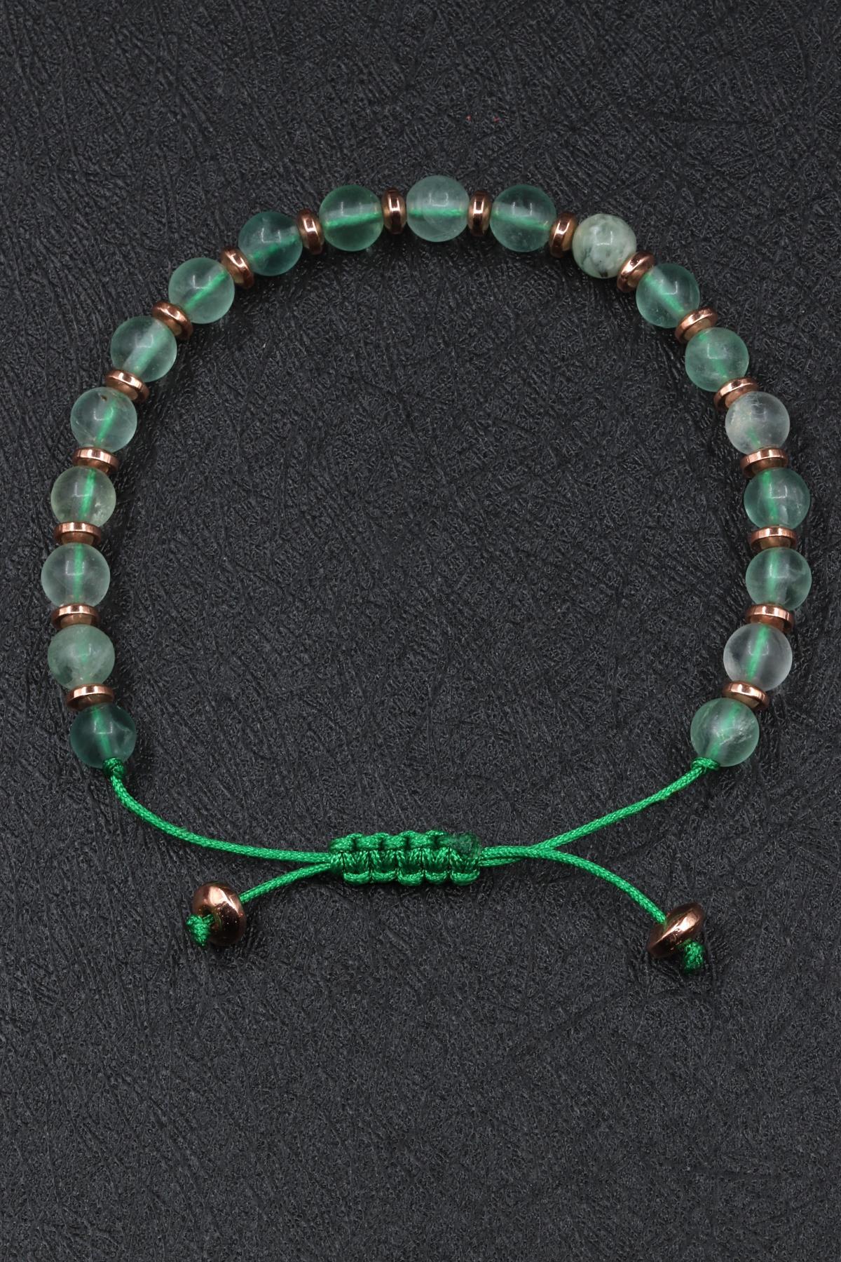 Florit Doğal Taş Makrome Örme Bileklik