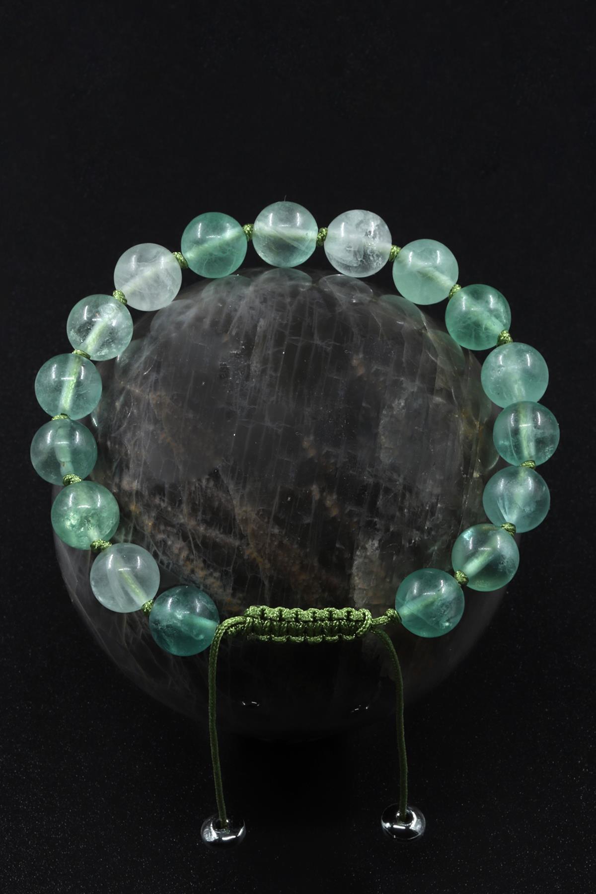 Florit Doğal Taş Makrome Örme Bileklik