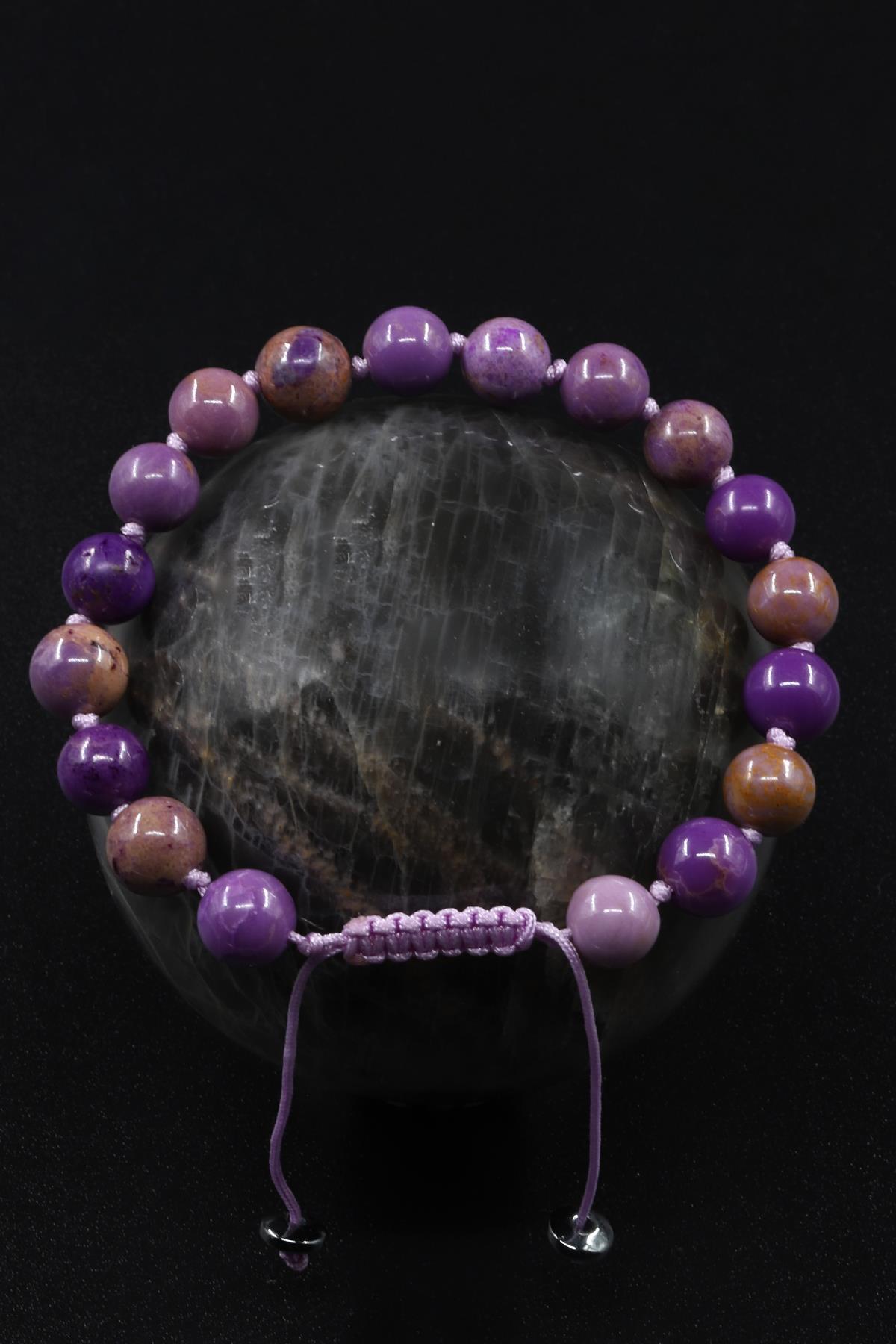 Fosfosiderit Doğal Taş Makrome Örme Bileklik