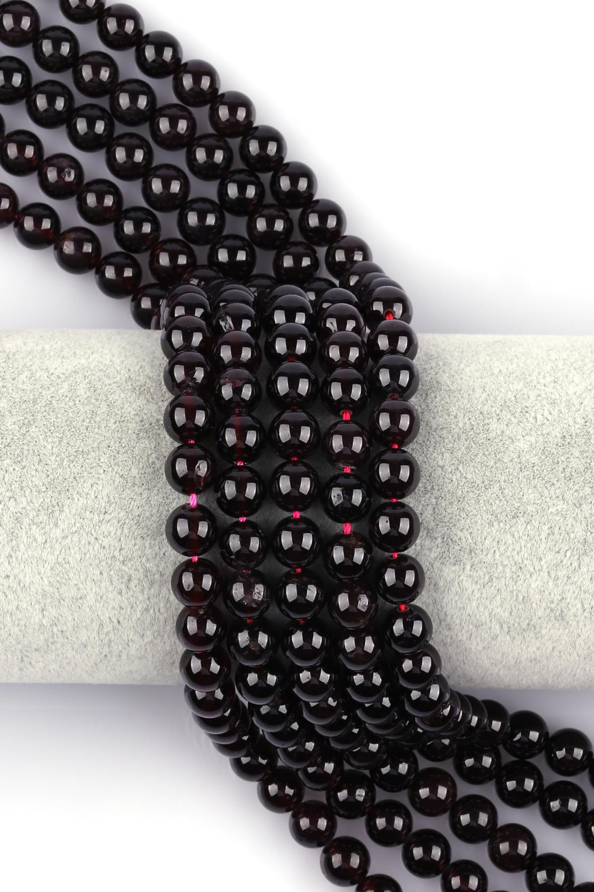 Garnet (A Kalite) Doğal Taş Dizi 8 mm Küre Kesim