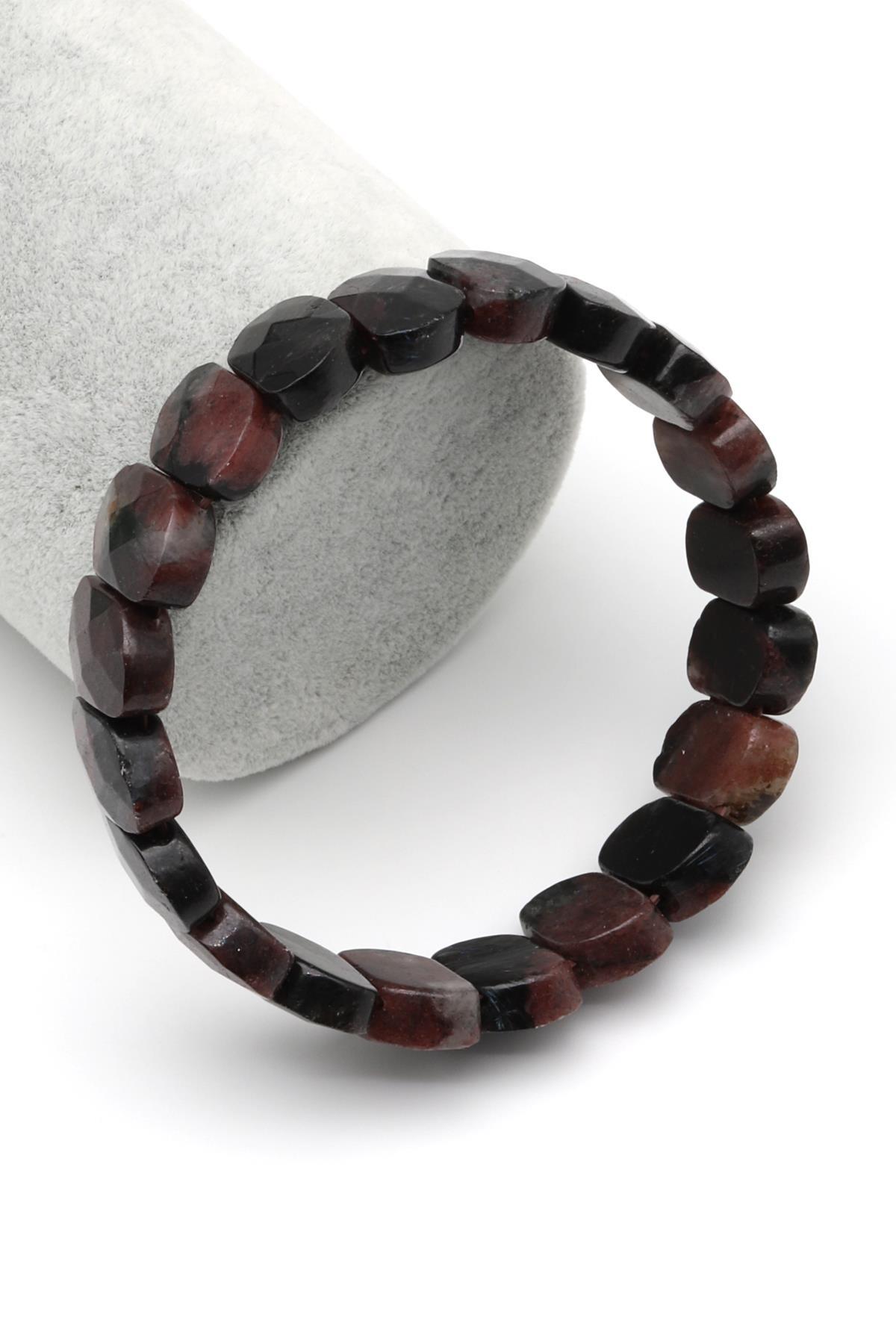 Garnet Doğal Taş Bileklik 10 x 15 mm Özel Kesim