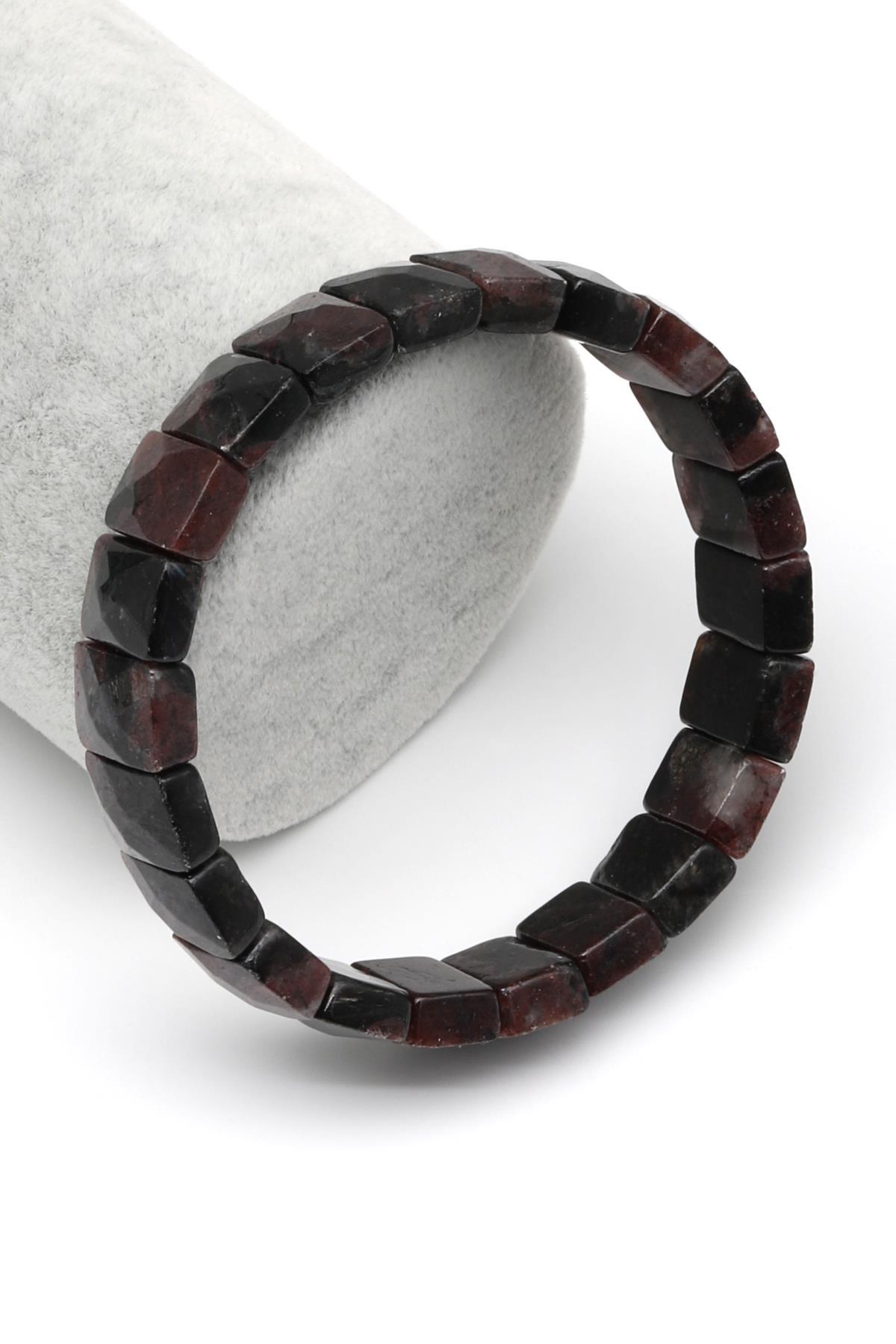 Garnet Doğal Taş Bileklik 9 x 13 mm Özel Kesim