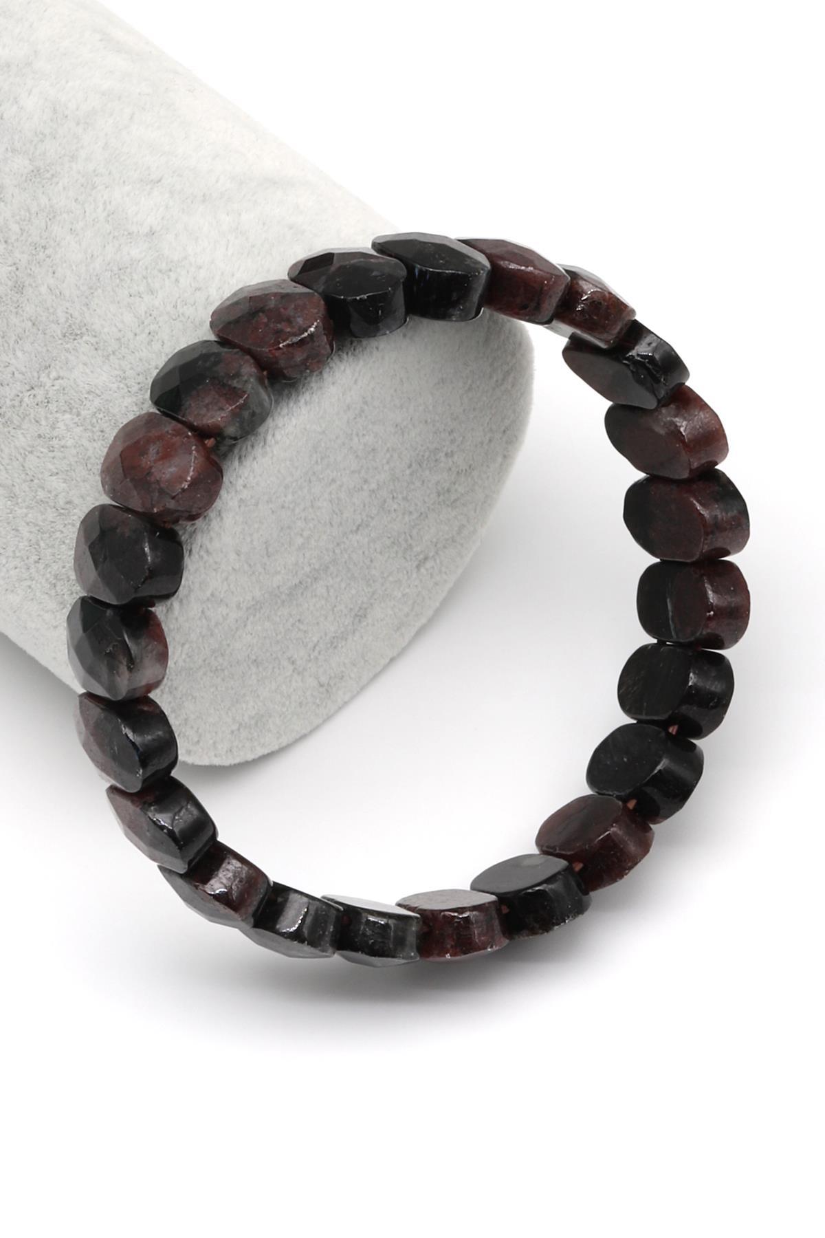 Garnet Doğal Taş Bileklik 9 x 13 mm Özel Kesim