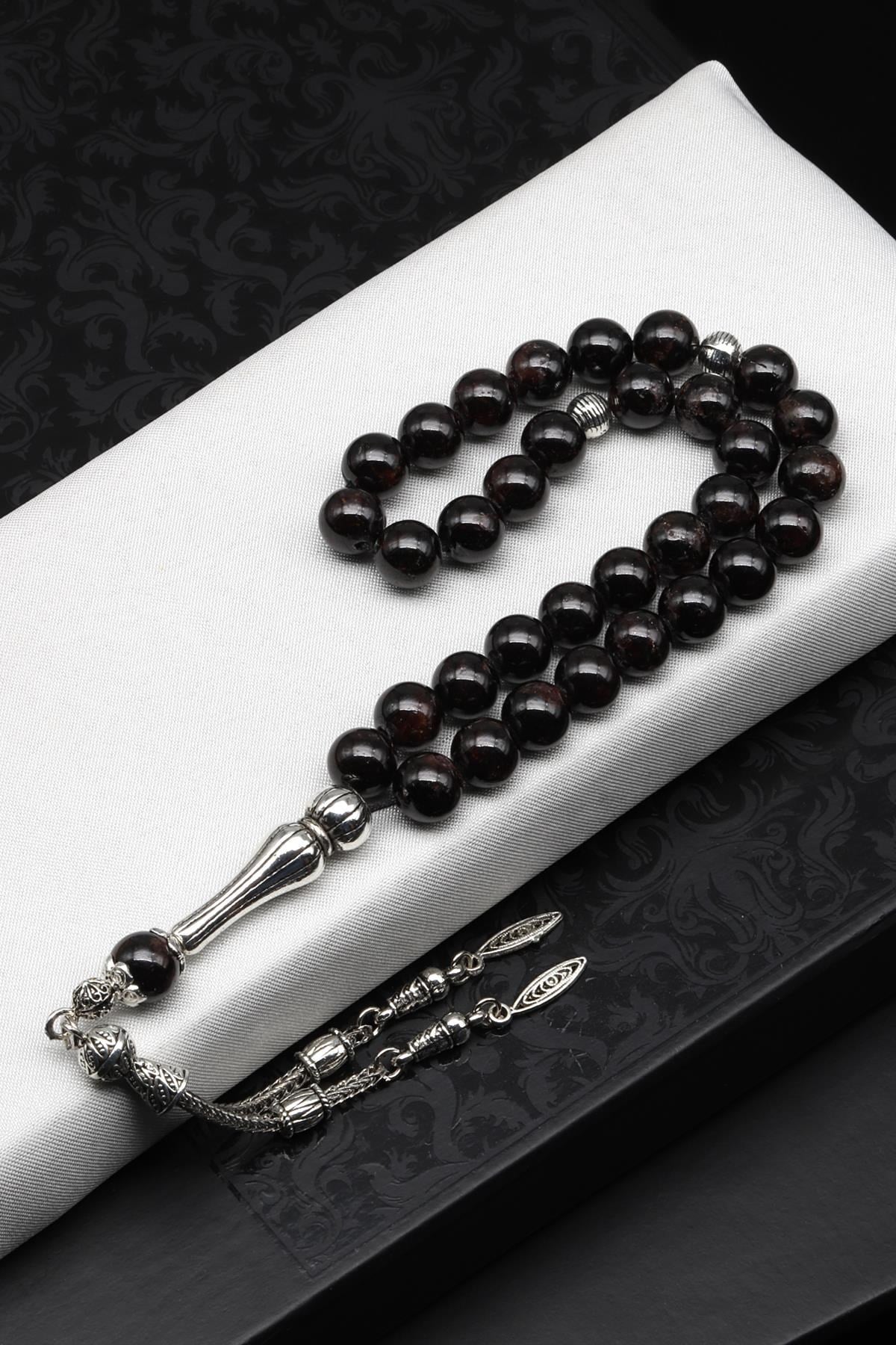 Garnet Doğal Taş Tesbih 8 mm Küre Kesim
