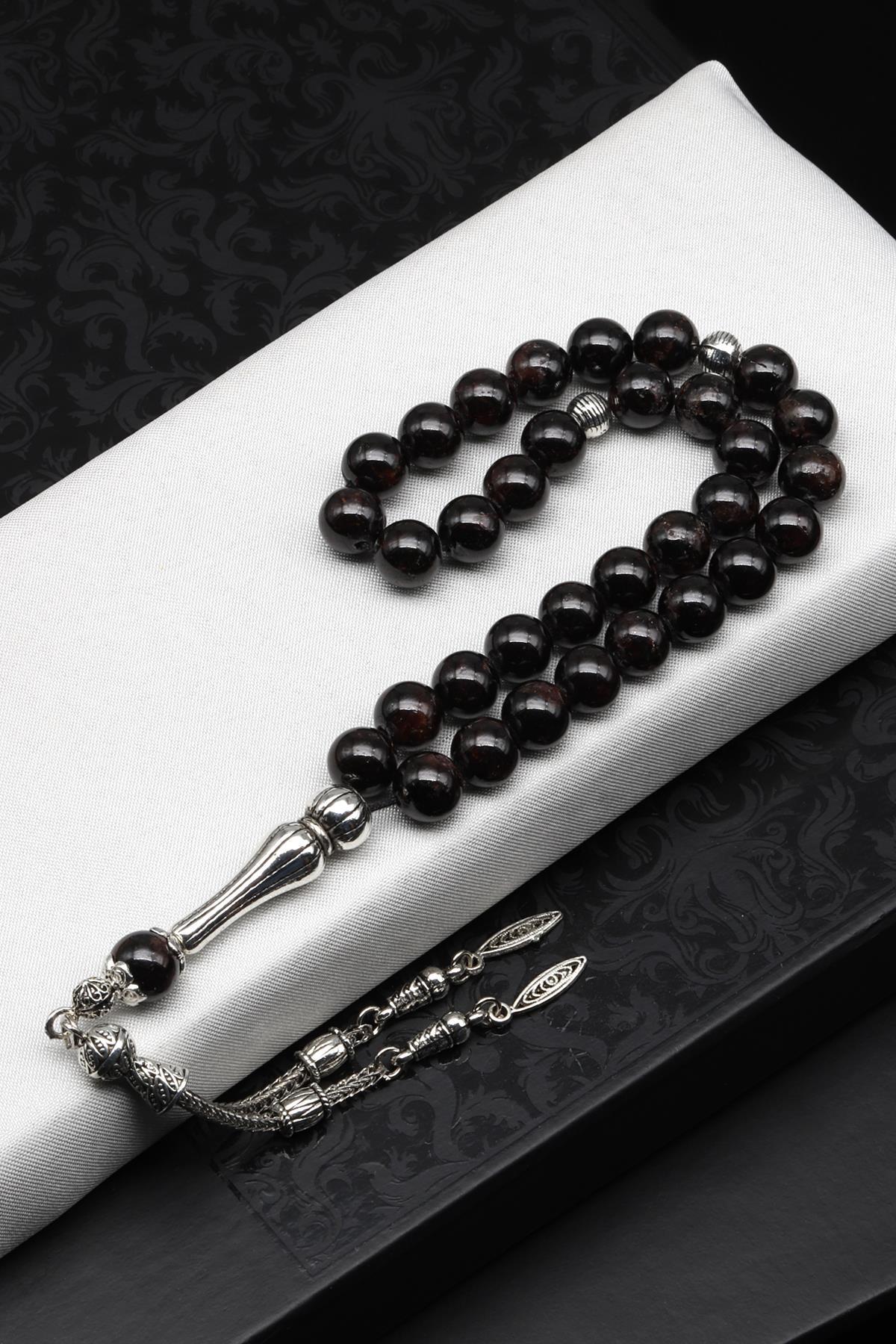 Garnet Doğal Taş Tesbih 8 mm Küre Kesim