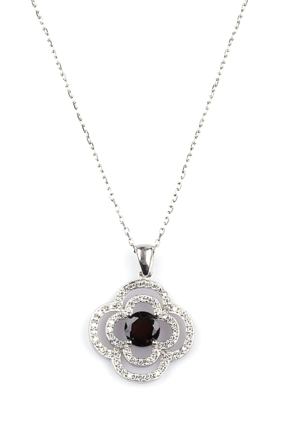 Garnet - Lal Doğal Taş 925 Ayar Gümüş Kolye
