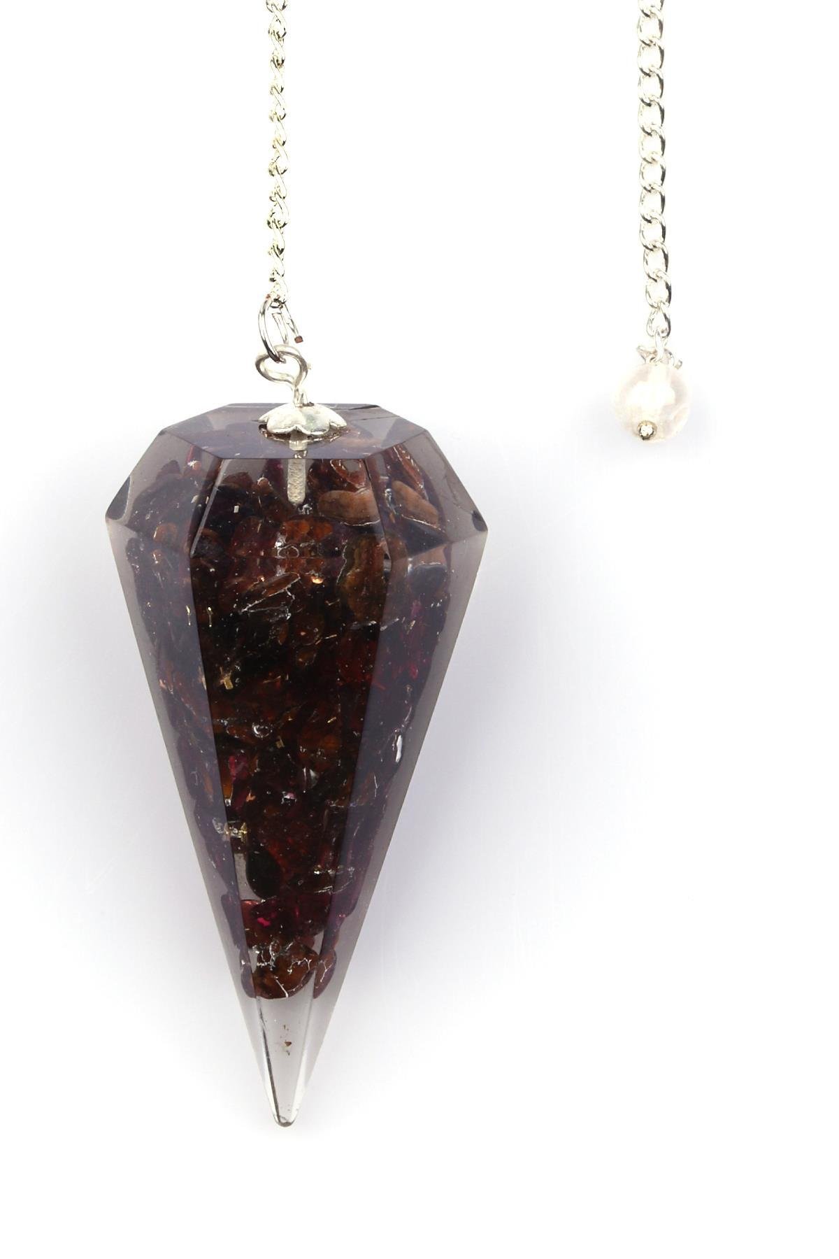 Garnet-Lal Doğal Taş Orgonit Pandül