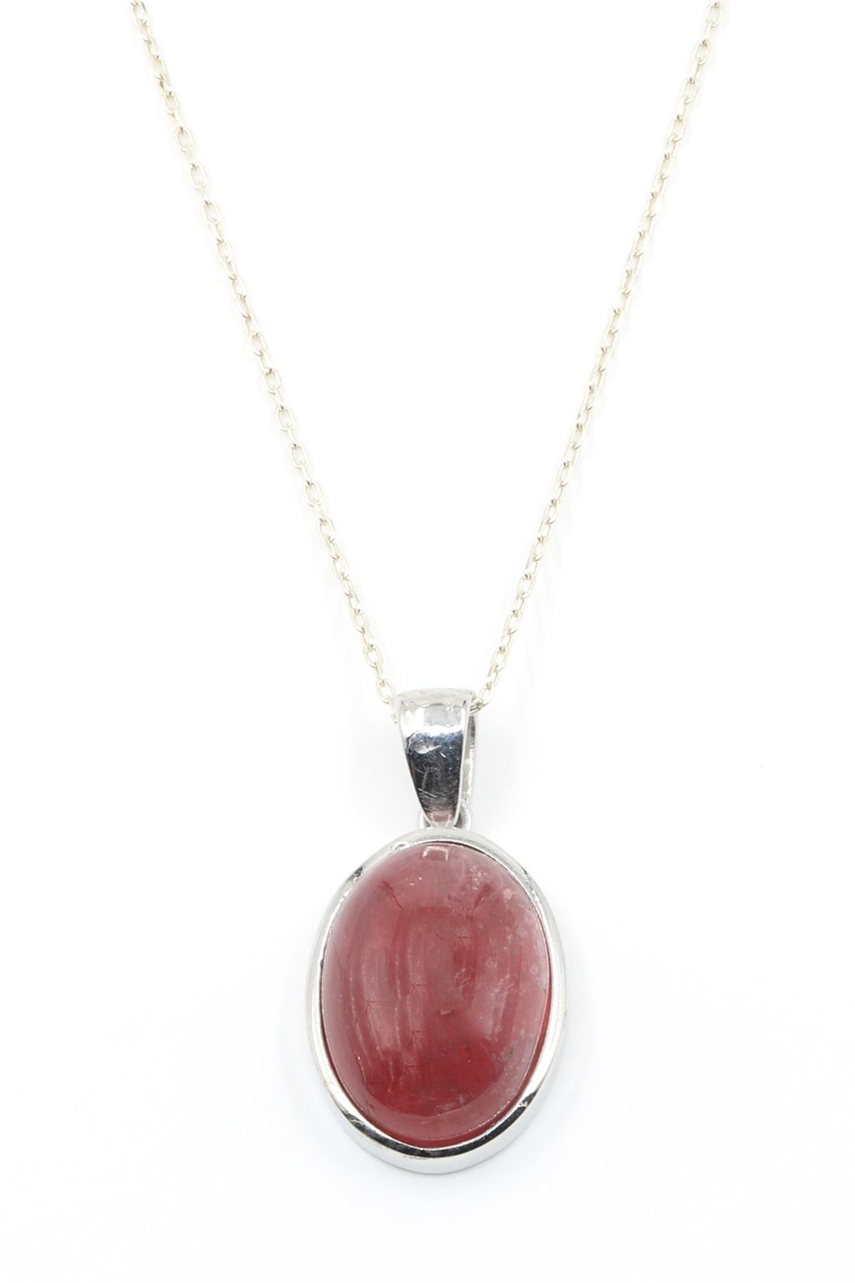 Glass Filled Ruby ( Yakut ) Doğal Taş 925 Ayar Gümüş Kolye