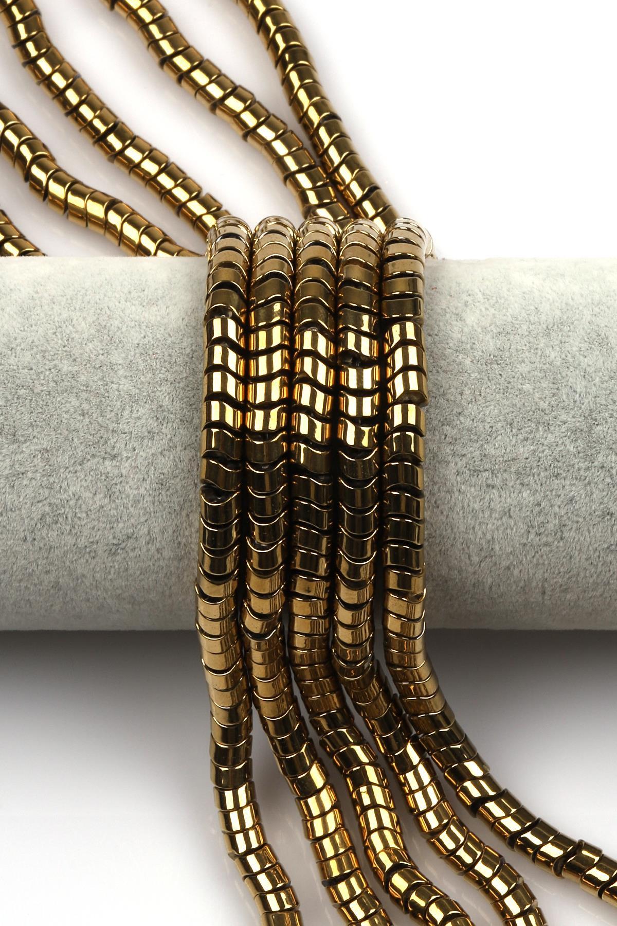 Gold Renkli Hematit Dizi 3 x 6 mm Yılan Model