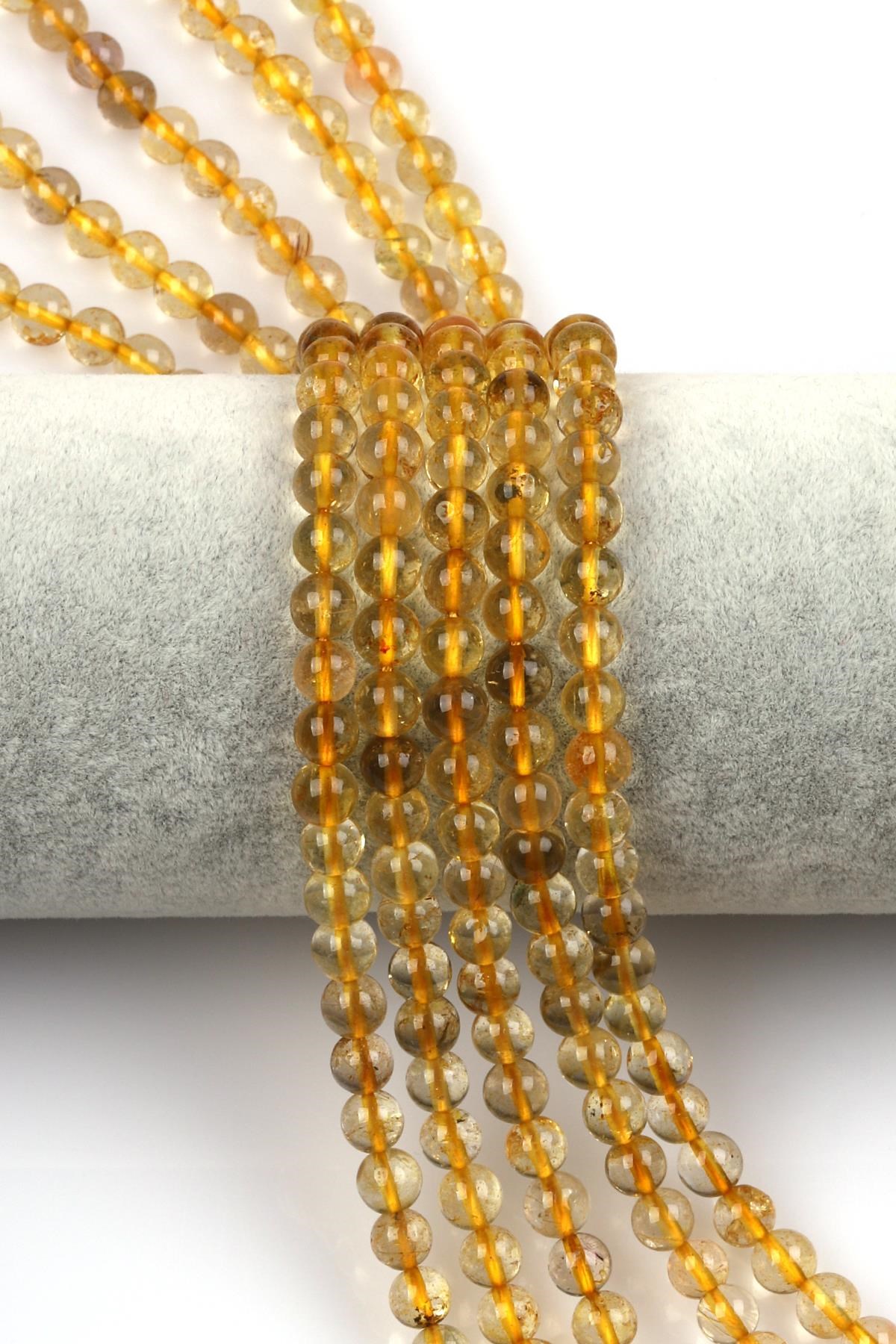 Gold Rutil Kuvars Doğal Taş Dizi 6 mm Küre Kesim