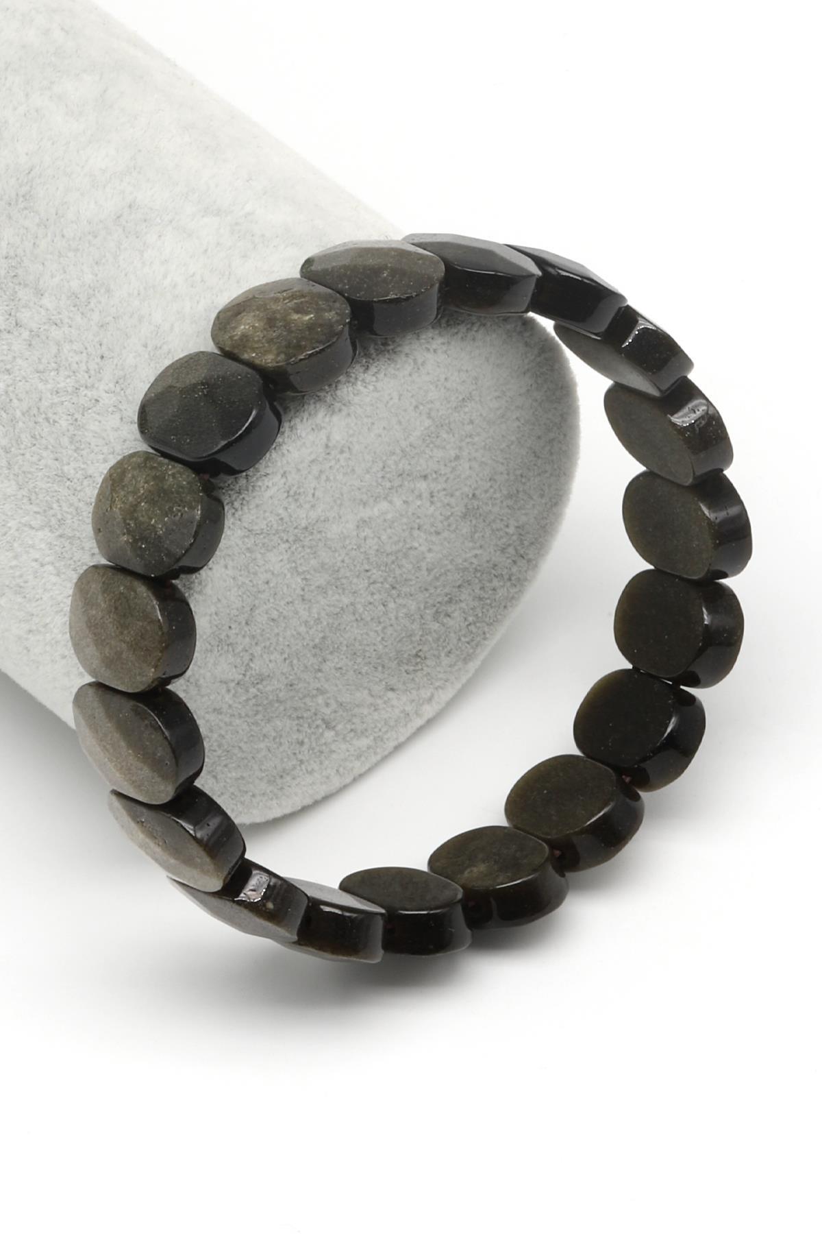 Golden Obsidyen Doğal Taş Bileklik 9 x 13 mm Özel Kesim