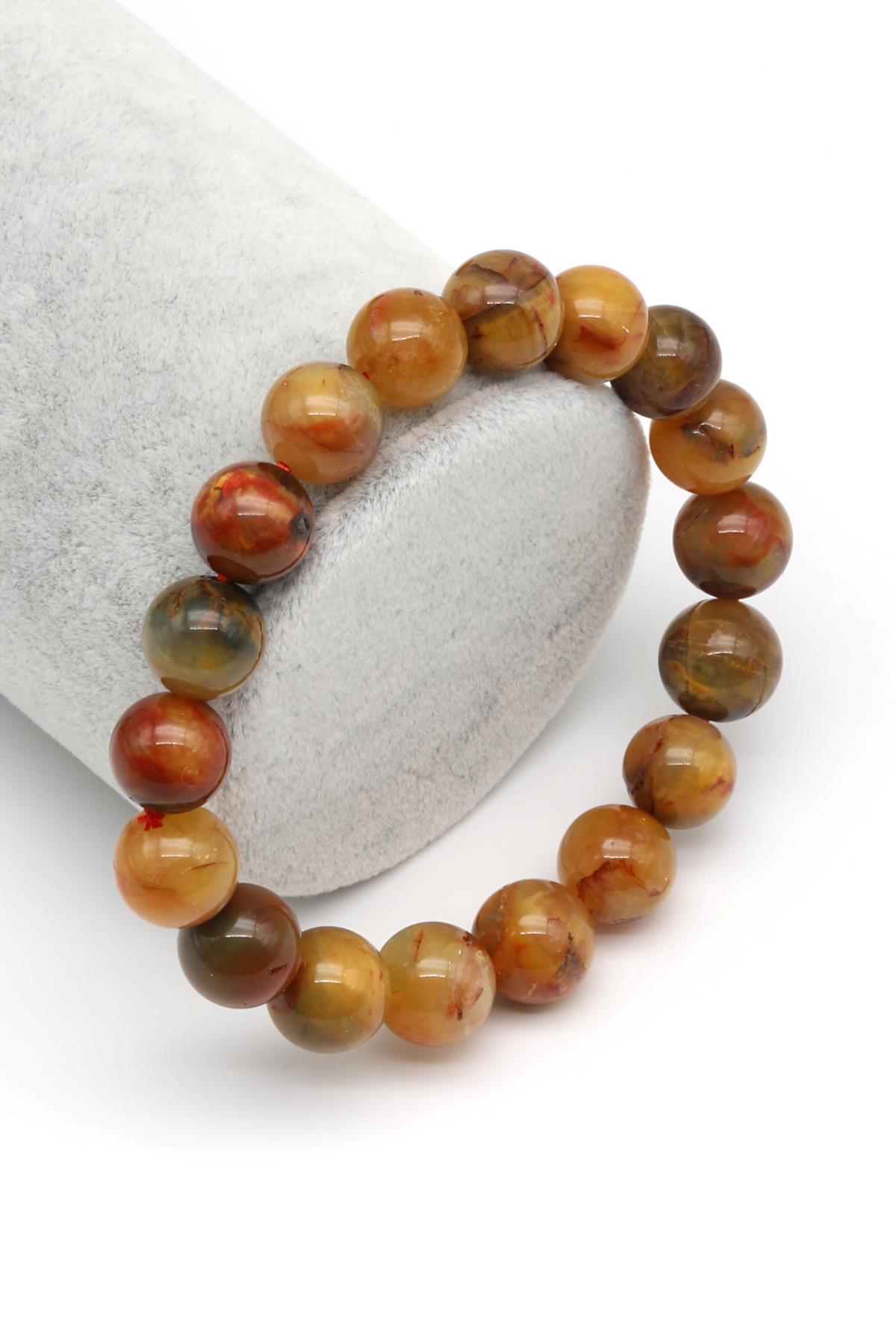 Golden Pietersite Doğal Taş Bileklik 10 mm Küre Kesim