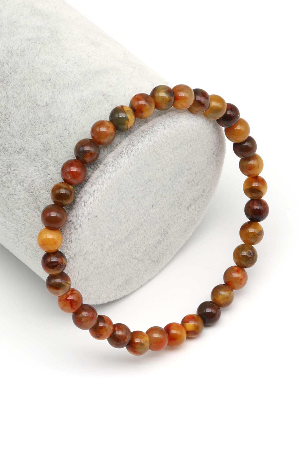 Golden Pietersite Doğal Taş Bileklik 5 mm Küre Kesim