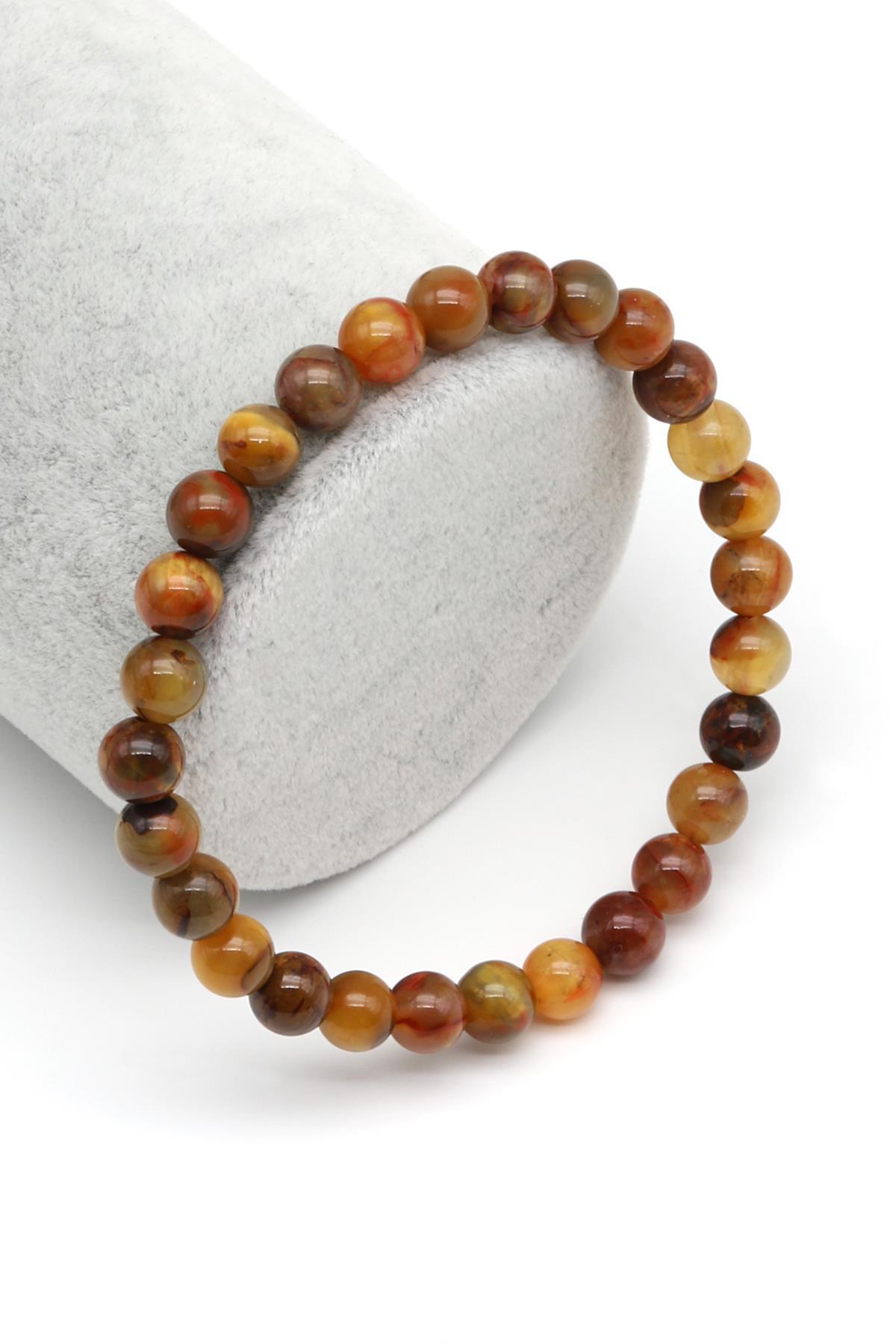 Golden Pietersite Doğal Taş Bileklik 6 mm Küre Kesim