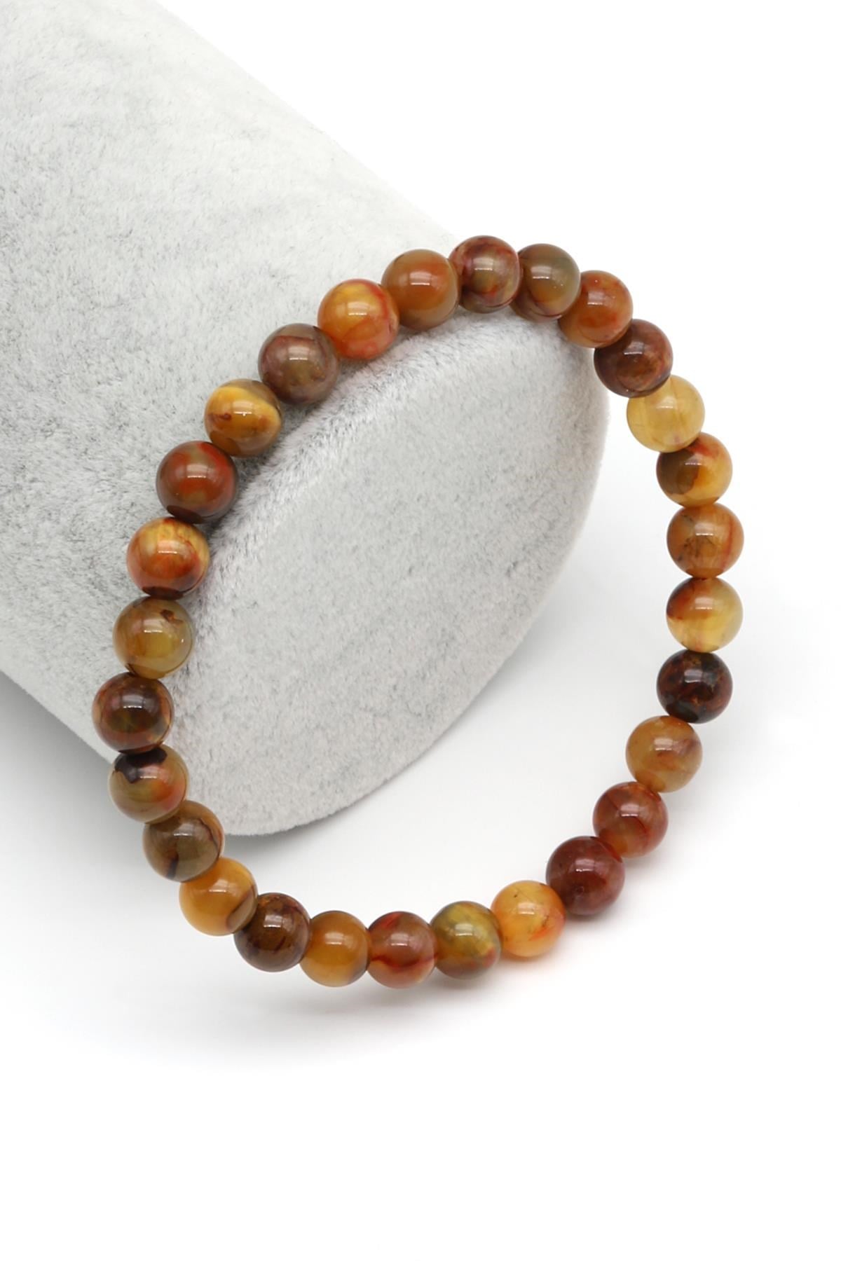 Golden Pietersite Doğal Taş Bileklik 6 mm Küre Kesim