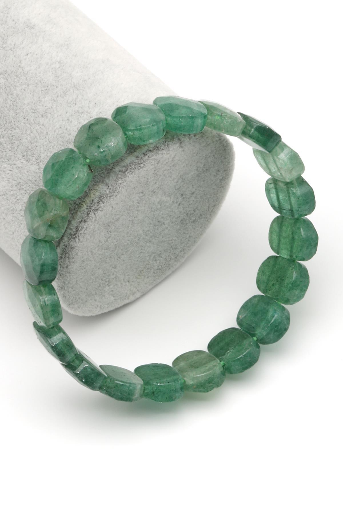 Green Kuvars Doğal Taş Bileklik 10 x 14 mm Özel Kesim