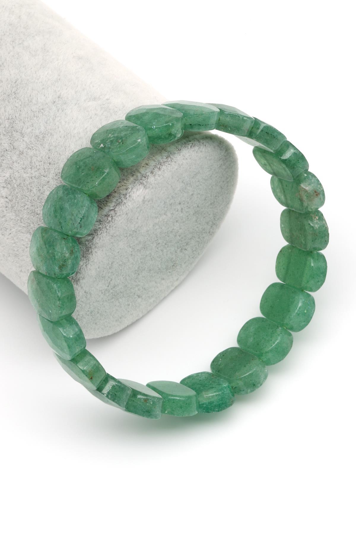 Green Kuvars Doğal Taş Bileklik 9 x 14 mm Özel Kesim