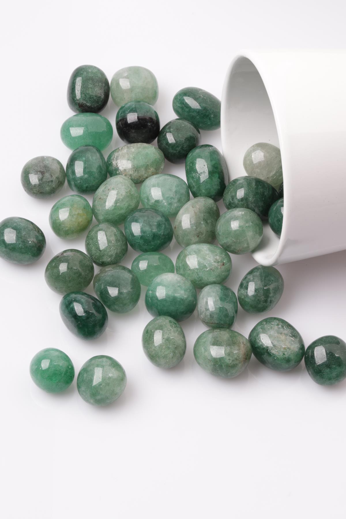 Green Kuvars Doğal Taş Tamburlanmış Parça - Tımbıl