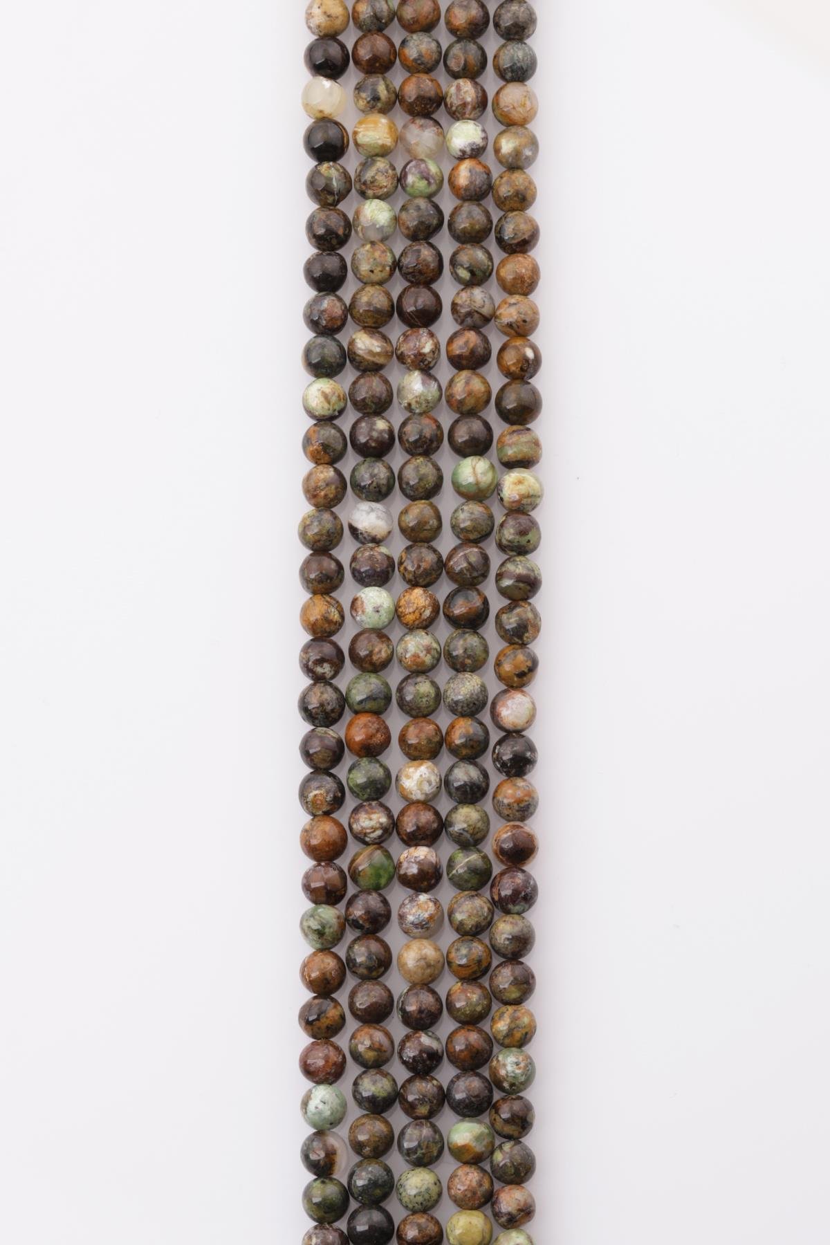 Green Opal Doğal Taş Dizi 6 mm Küre Kesim