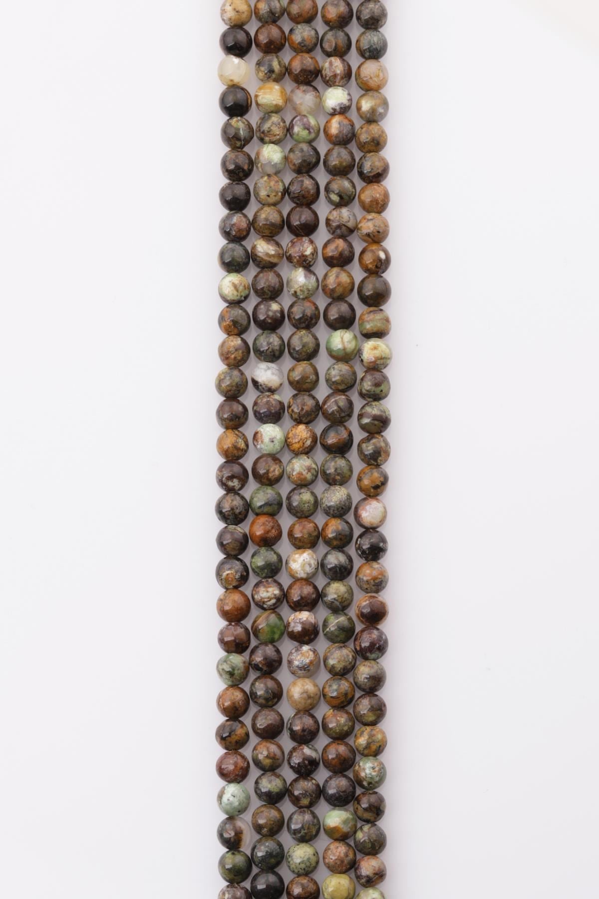 Green Opal Doğal Taş Dizi 6 mm Küre Kesim