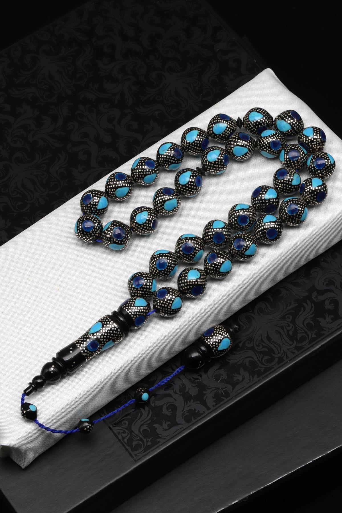 Gümüş İşlemeli Kuka Tesbih 11 x 12 mm İstanbul Kesim