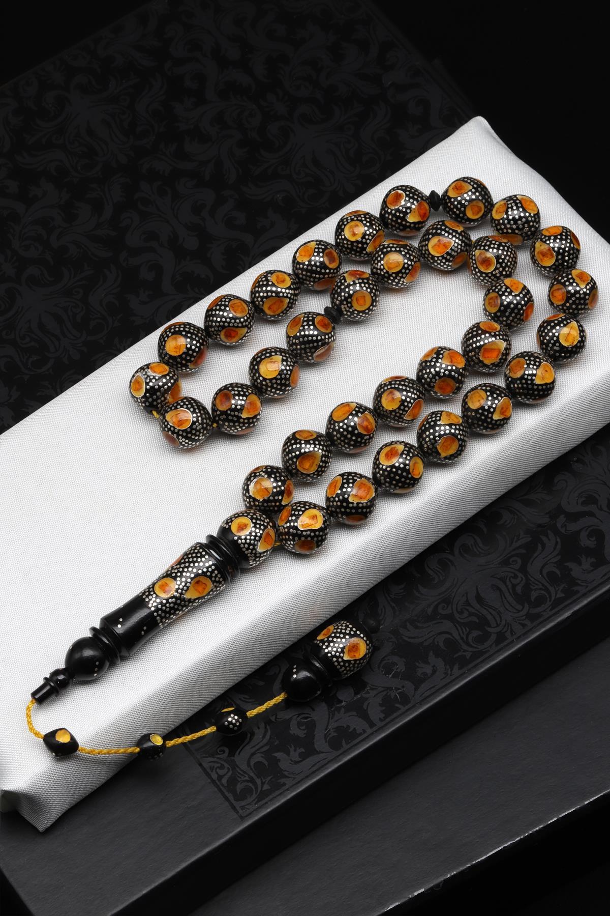 Gümüş İşlemeli Kuka Tesbih 11 x 12 mm İstanbul Kesim