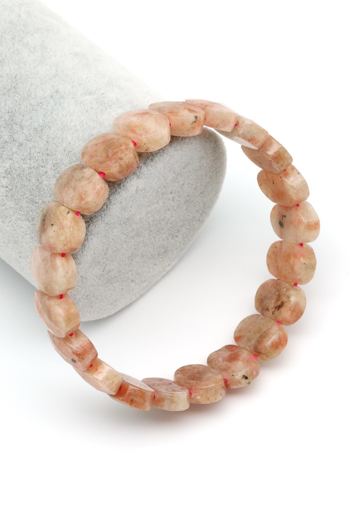 Güneş Taşı Doğal Taş Bileklik 10 x 14 mm Özel Kesim