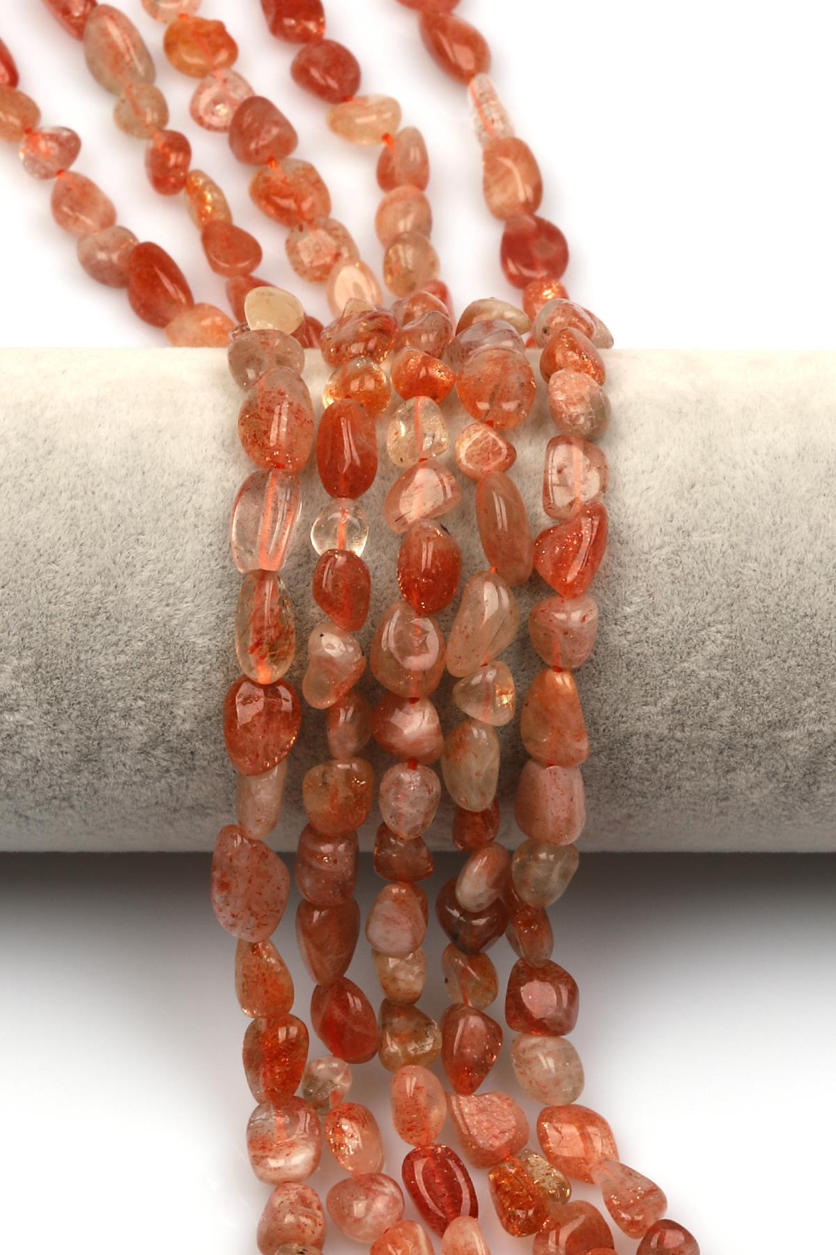 Güneş Taşı Doğal Taş Dizi 6 x 8 mm Mercimek Kesim