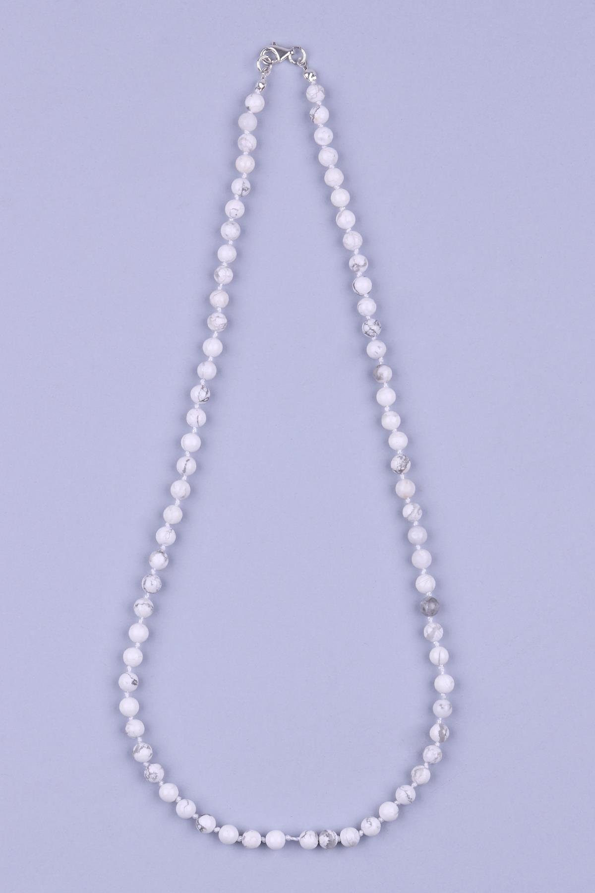 Havlit Doğal Taş 6 mm Düğümlü Kolye